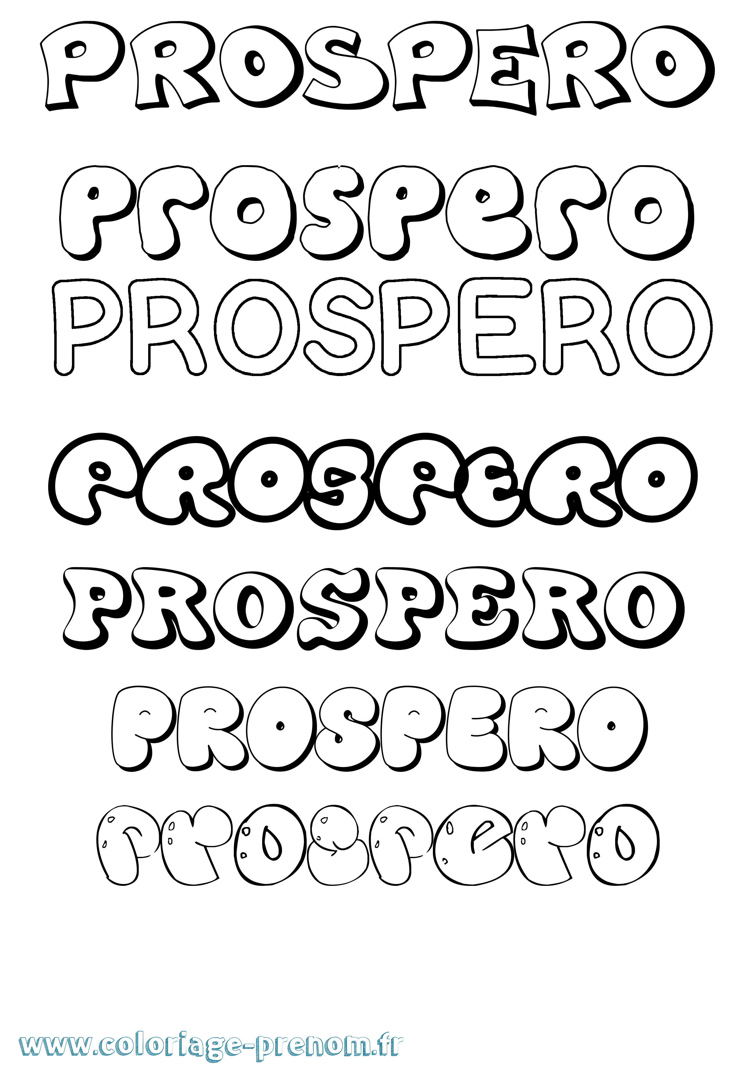 Coloriage Prospero Bubble Coloriage prénom Prospero Bubble
