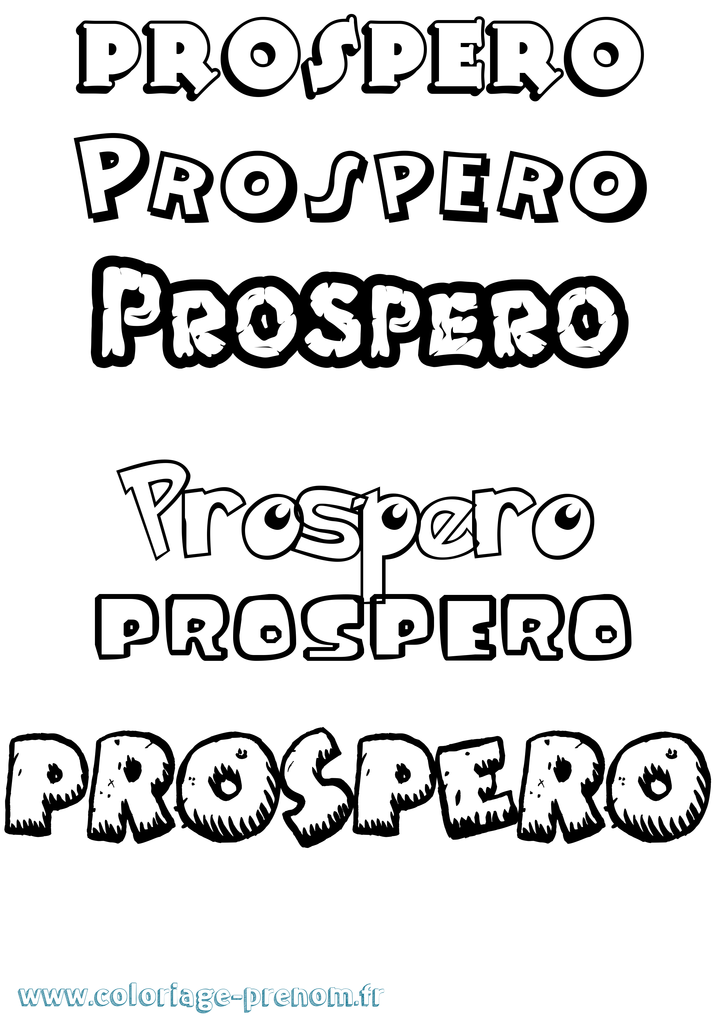 Coloriage Prospero Dessin Animé Coloriage prénom Prospero Dessin Animé
