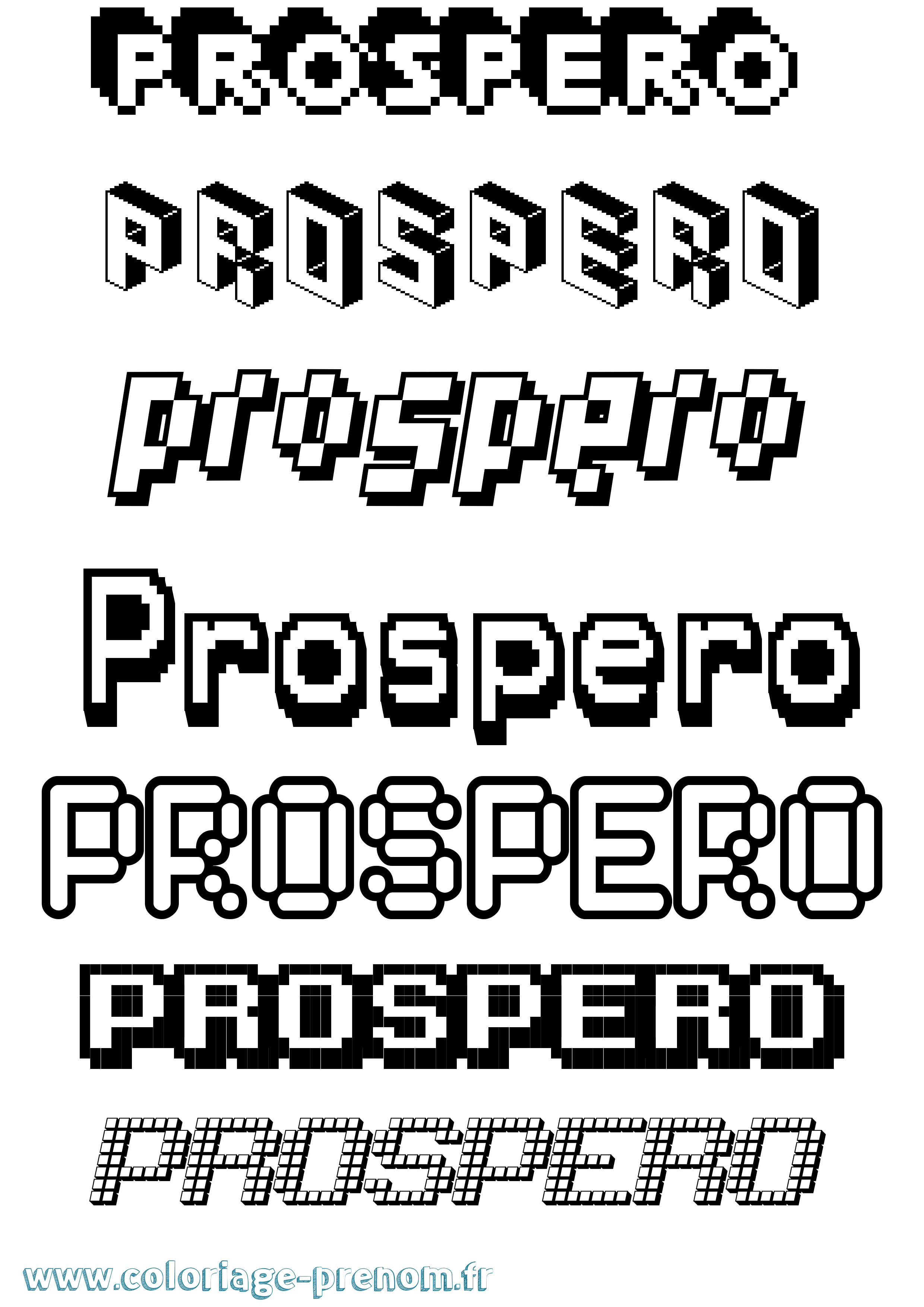 Coloriage Prospero Pixel Coloriage prénom Prospero Pixel