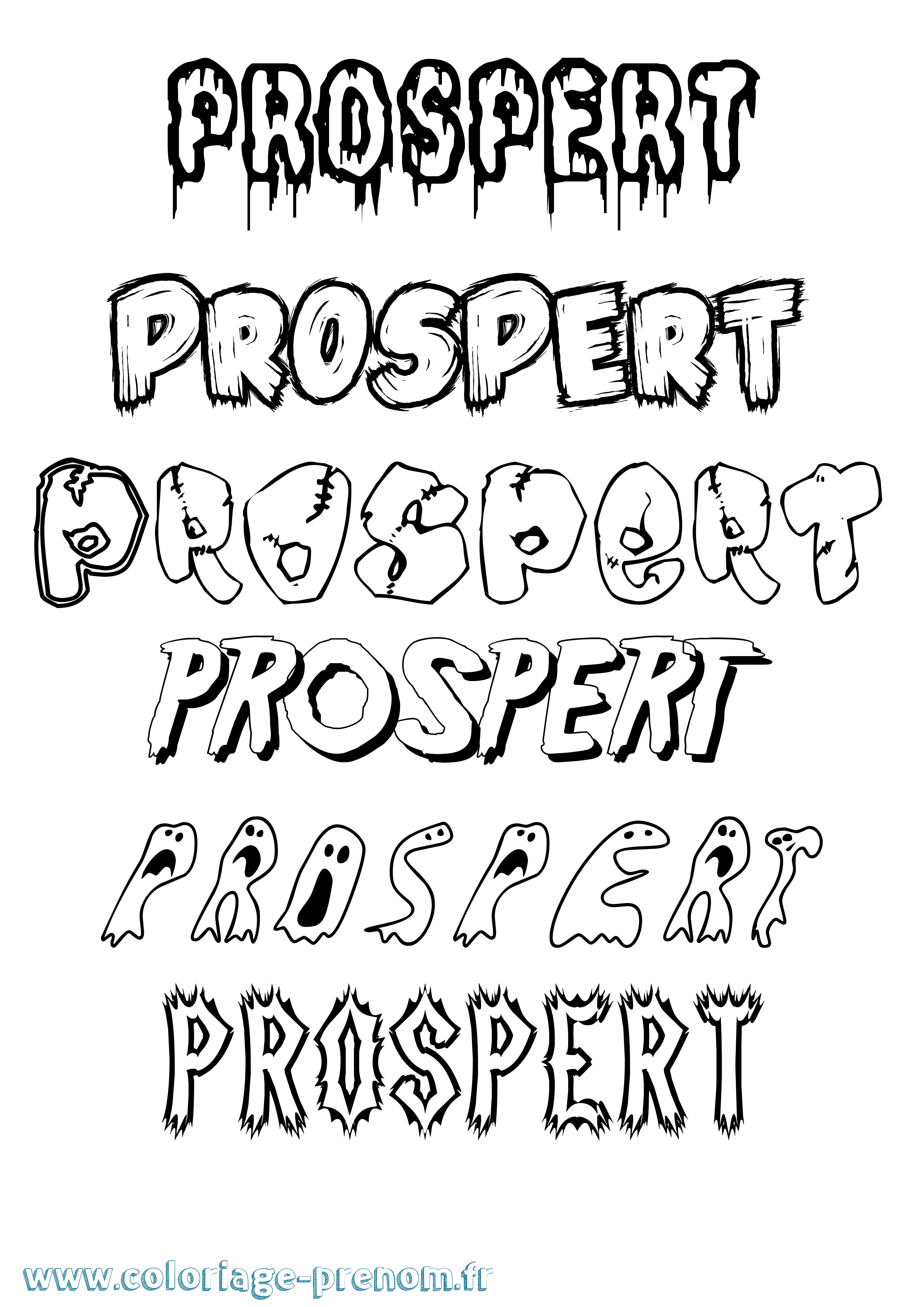 Coloriage Prospert Frisson Coloriage prénom Prospert Frisson