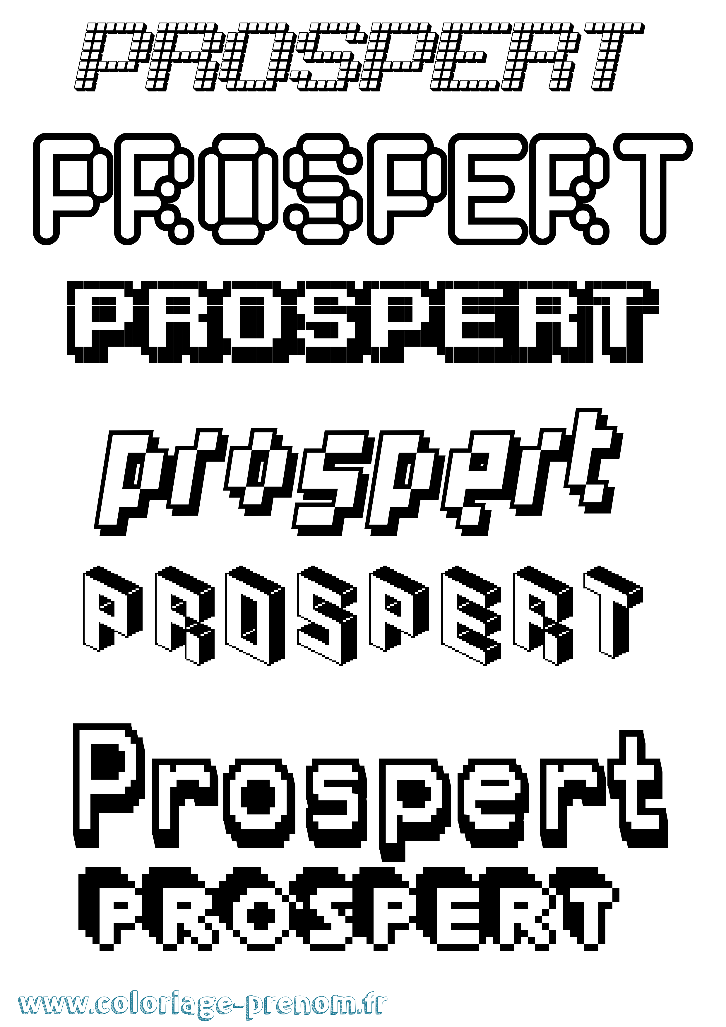 Coloriage Prospert Pixel Coloriage prénom Prospert Pixel