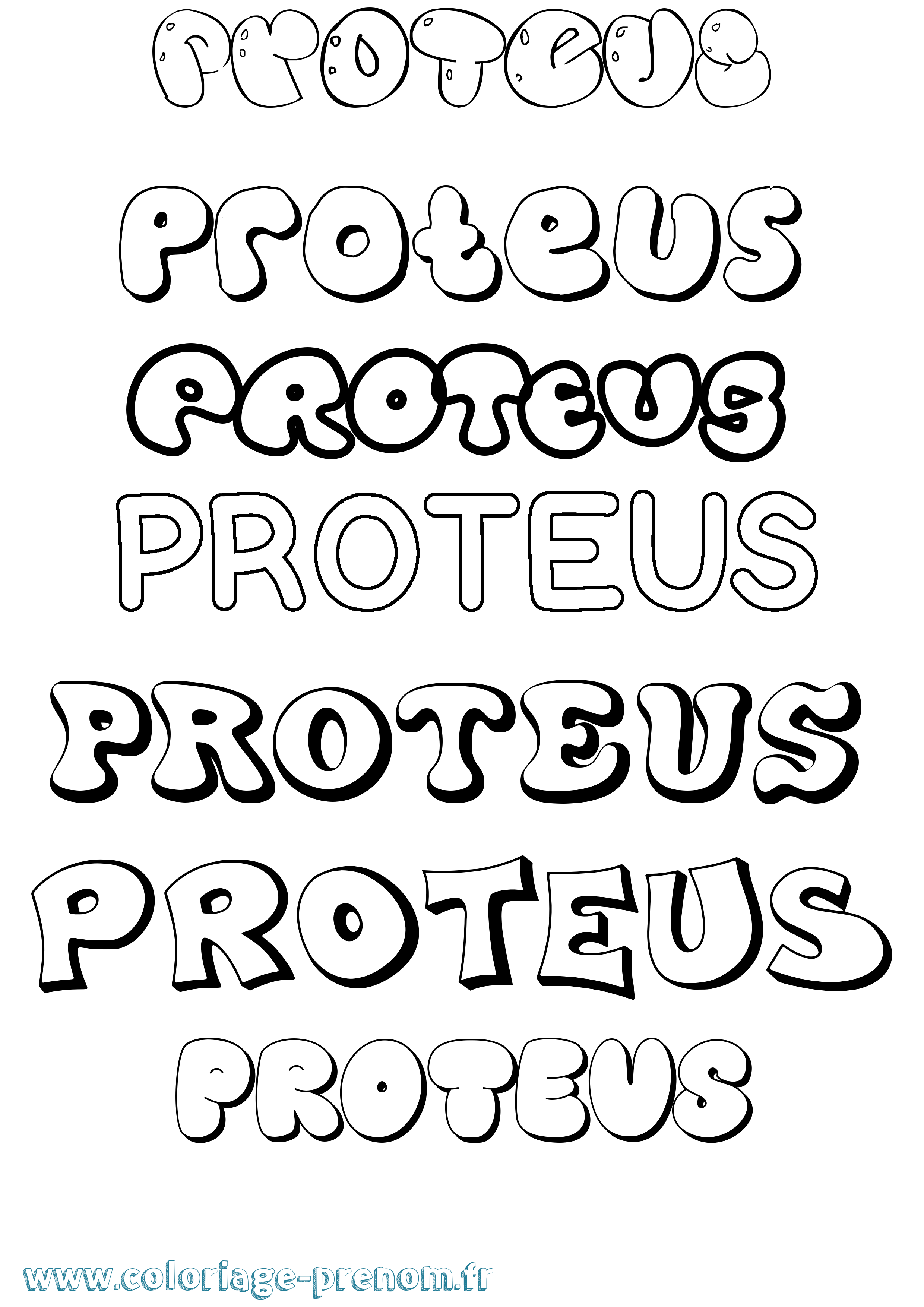 Coloriage Proteus Bubble Coloriage prénom Proteus Bubble