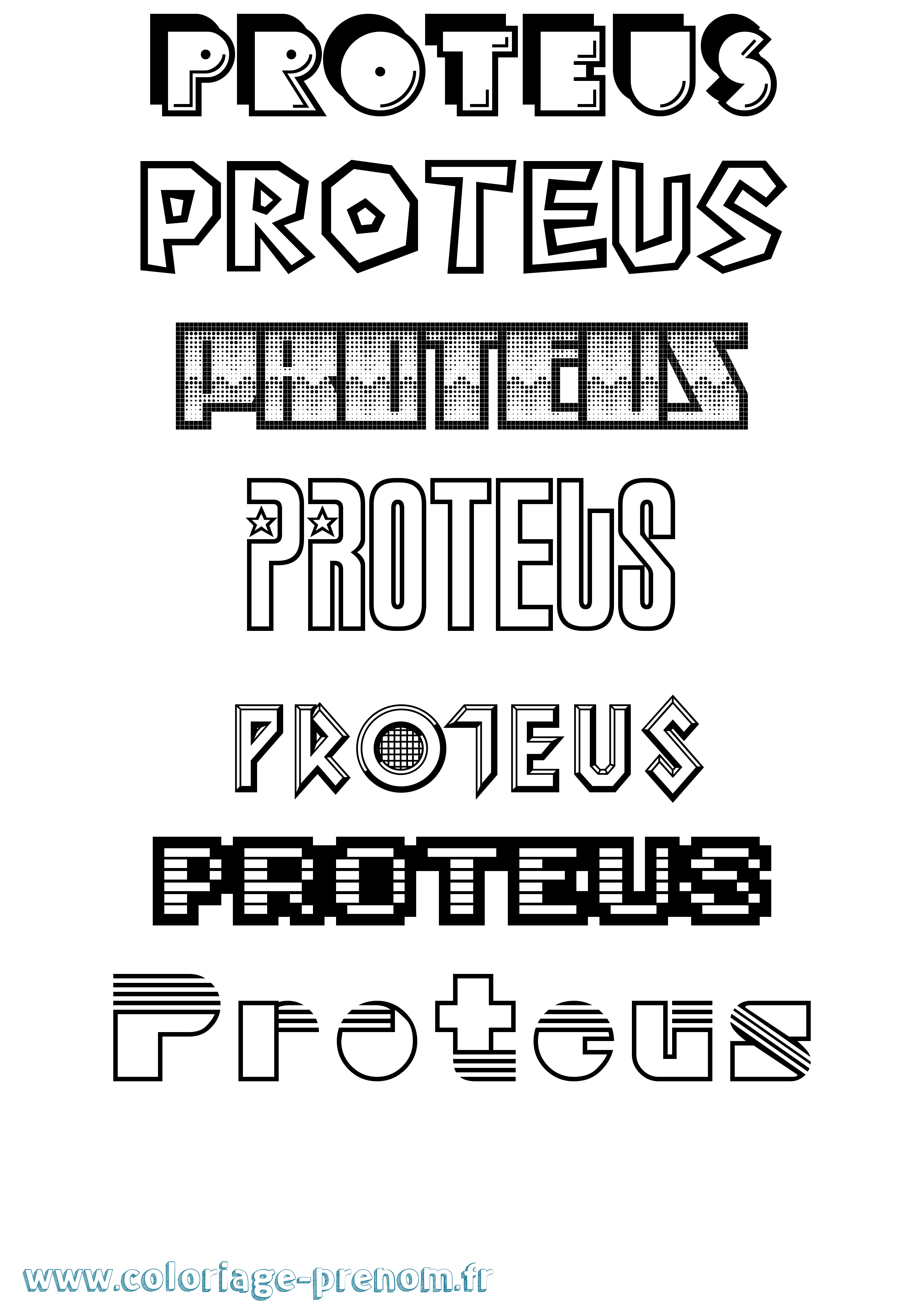 Coloriage Proteus Jeux Vidéos Coloriage prénom Proteus Jeux Vidéos