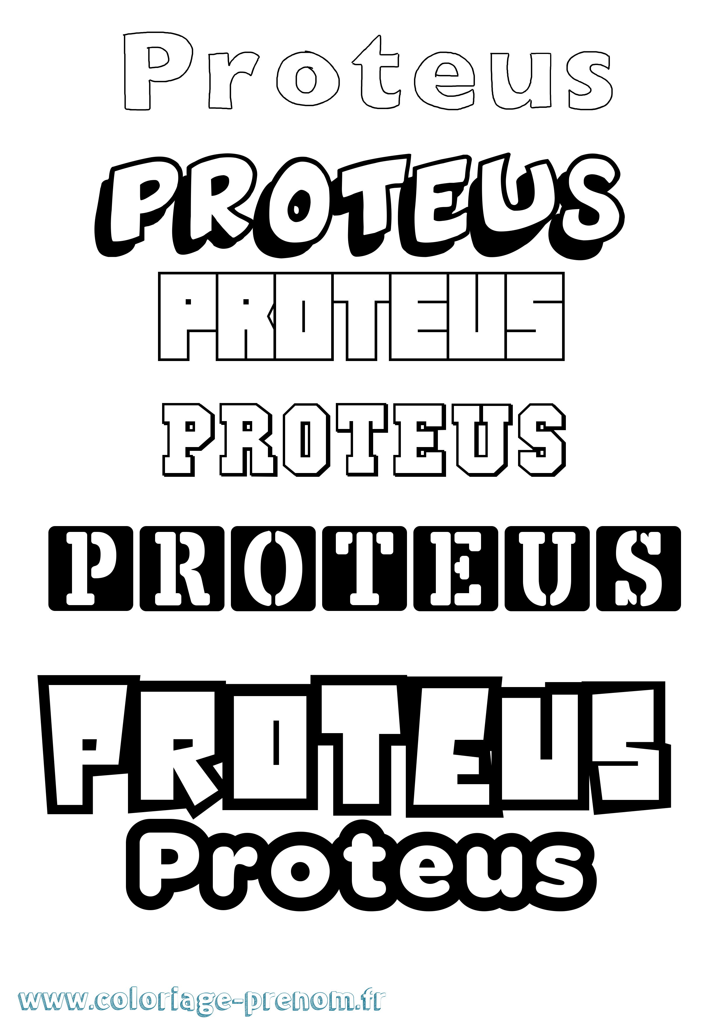 Coloriage Proteus Simple Coloriage prénom Proteus Simple