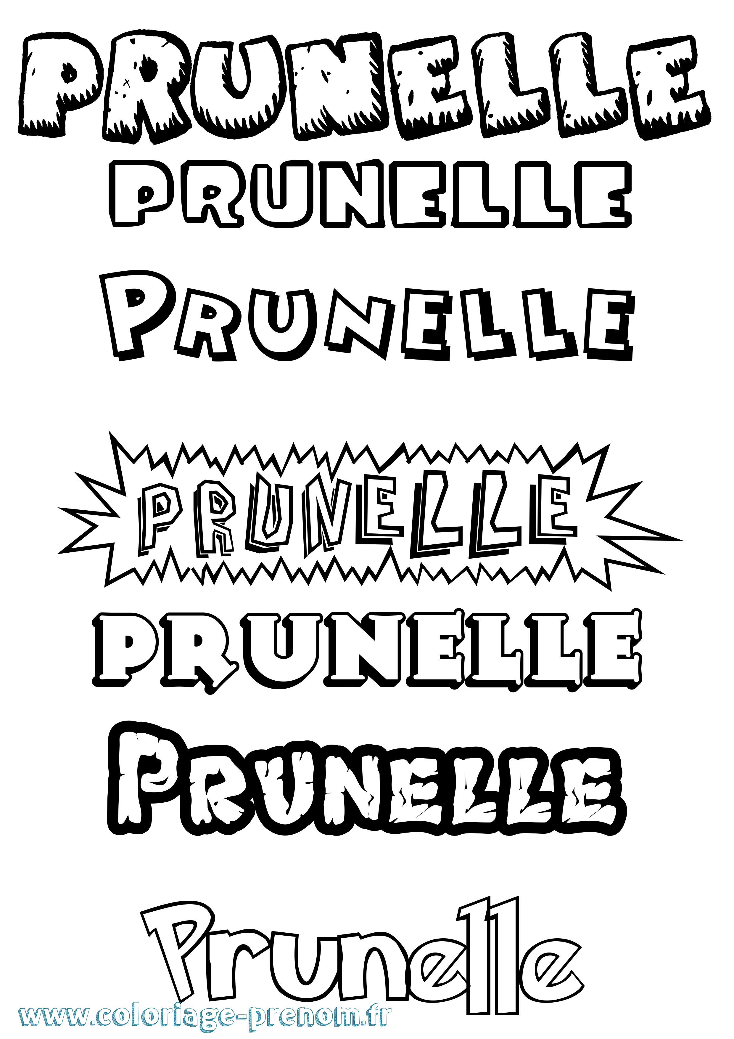 Coloriage Prunelle Dessin Animé Coloriage prénom Prunelle Dessin Animé