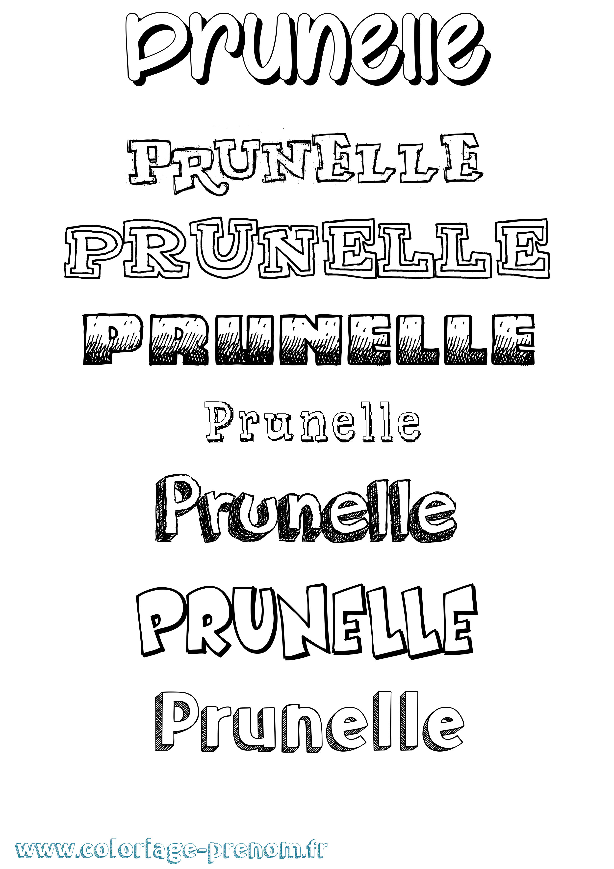 Coloriage Prunelle Dessiné Coloriage prénom Prunelle Dessiné