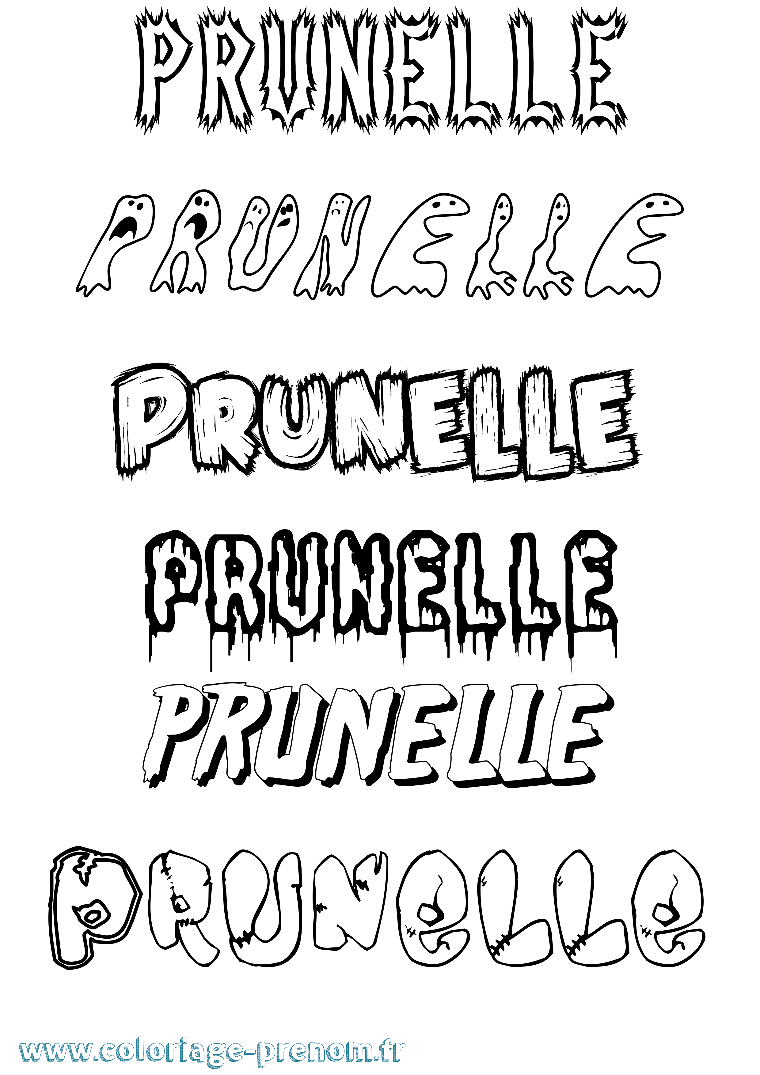 Coloriage Prunelle Frisson Coloriage prénom Prunelle Frisson