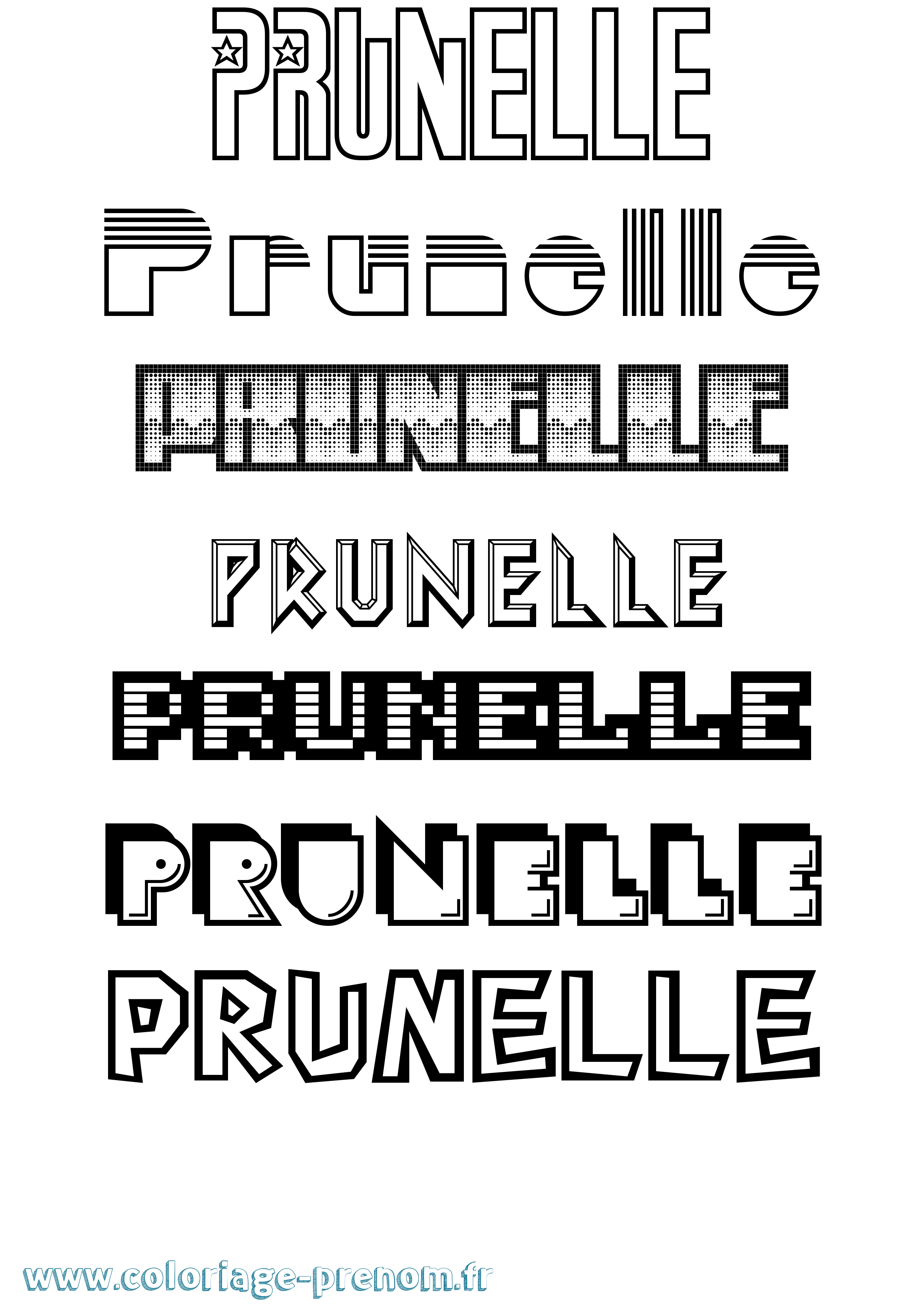 Coloriage Prunelle Jeux Vidéos Coloriage prénom Prunelle Jeux Vidéos