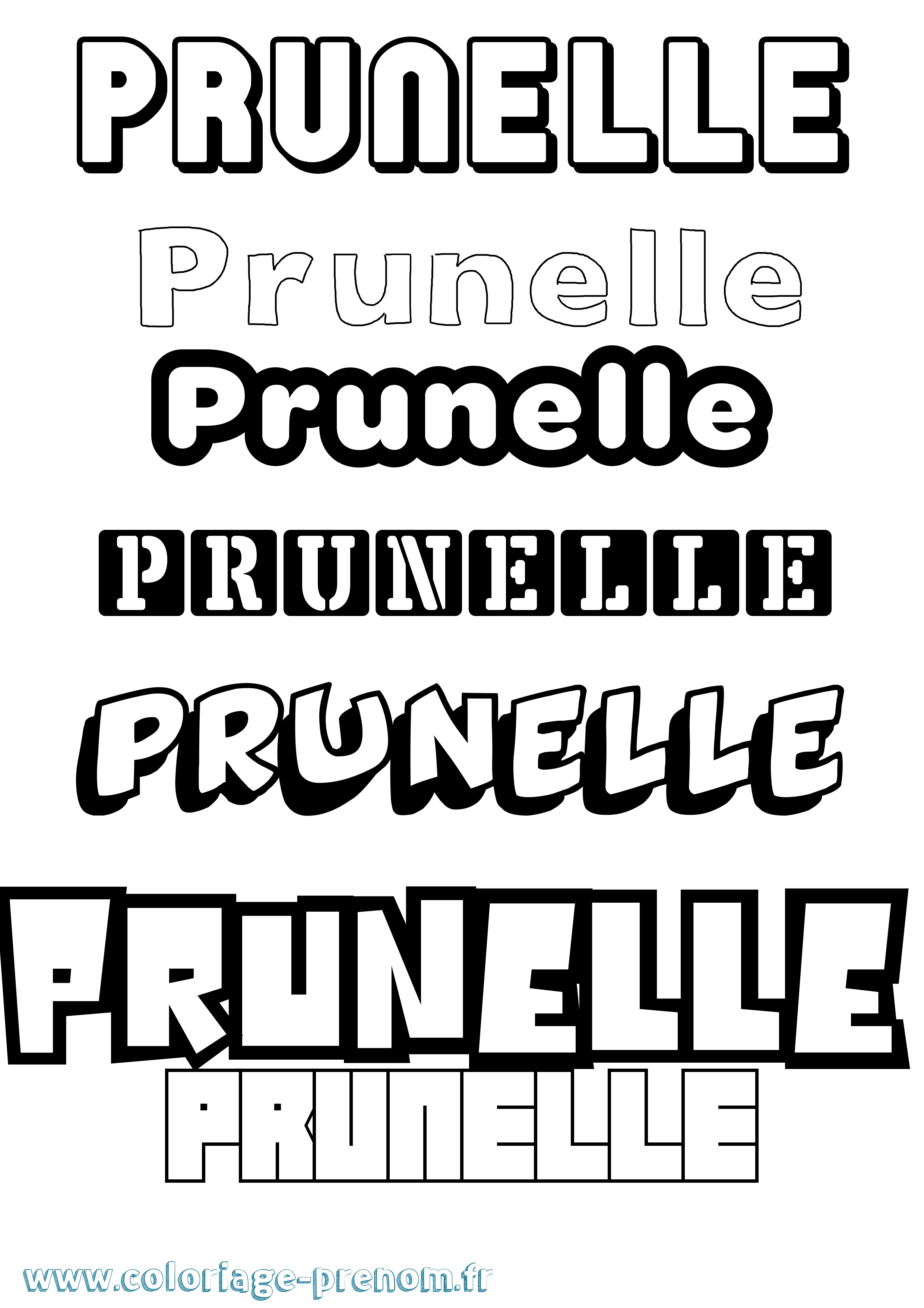 Coloriage Prunelle Simple Coloriage prénom Prunelle Simple