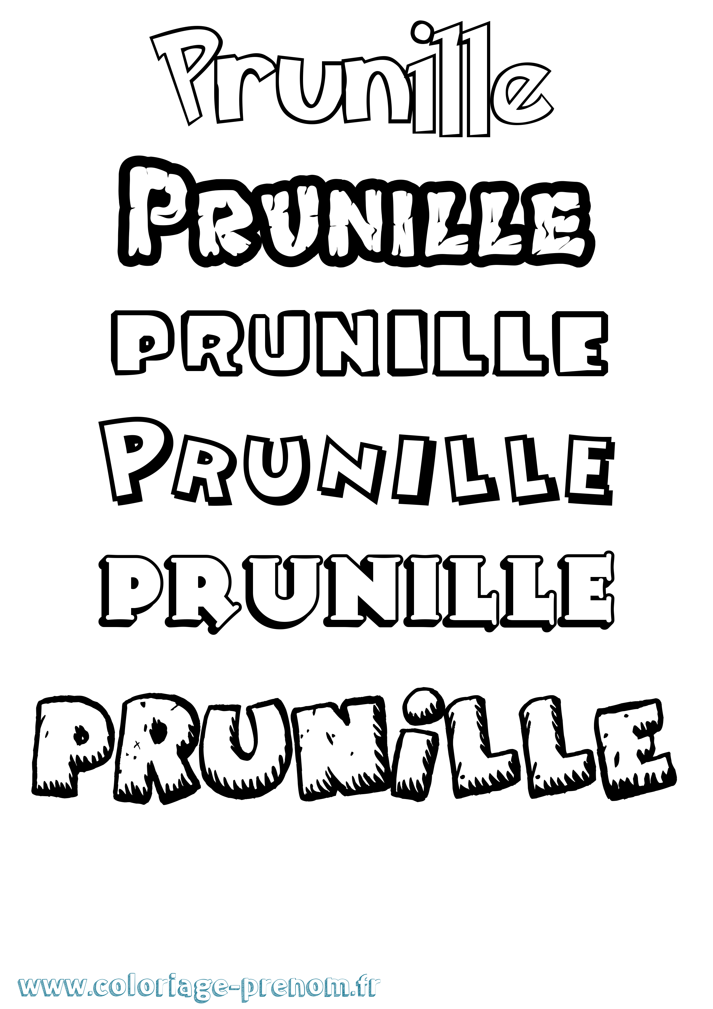 Coloriage Prunille Dessin Animé Coloriage prénom Prunille Dessin Animé