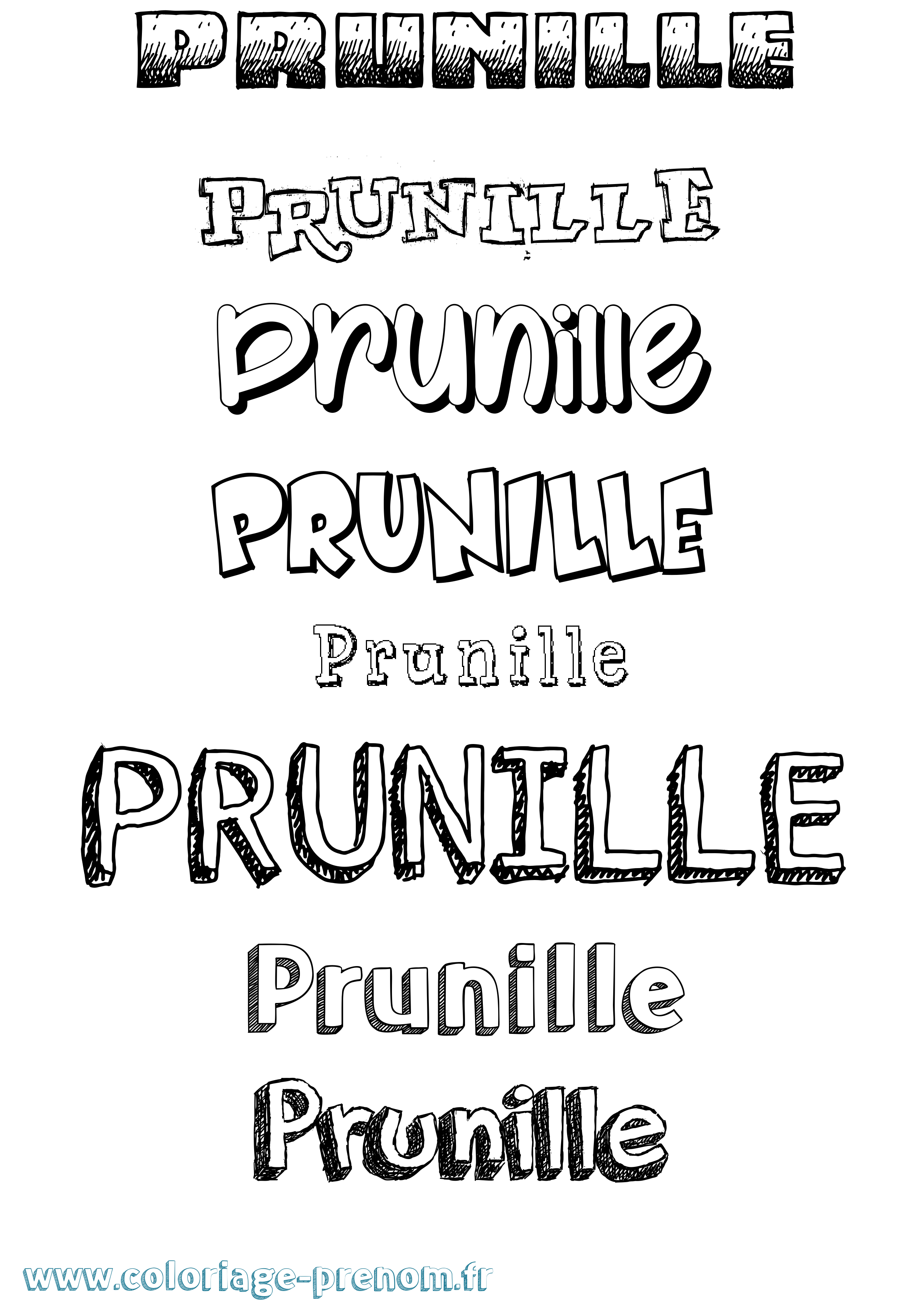 Coloriage Prunille Dessiné Coloriage prénom Prunille Dessiné