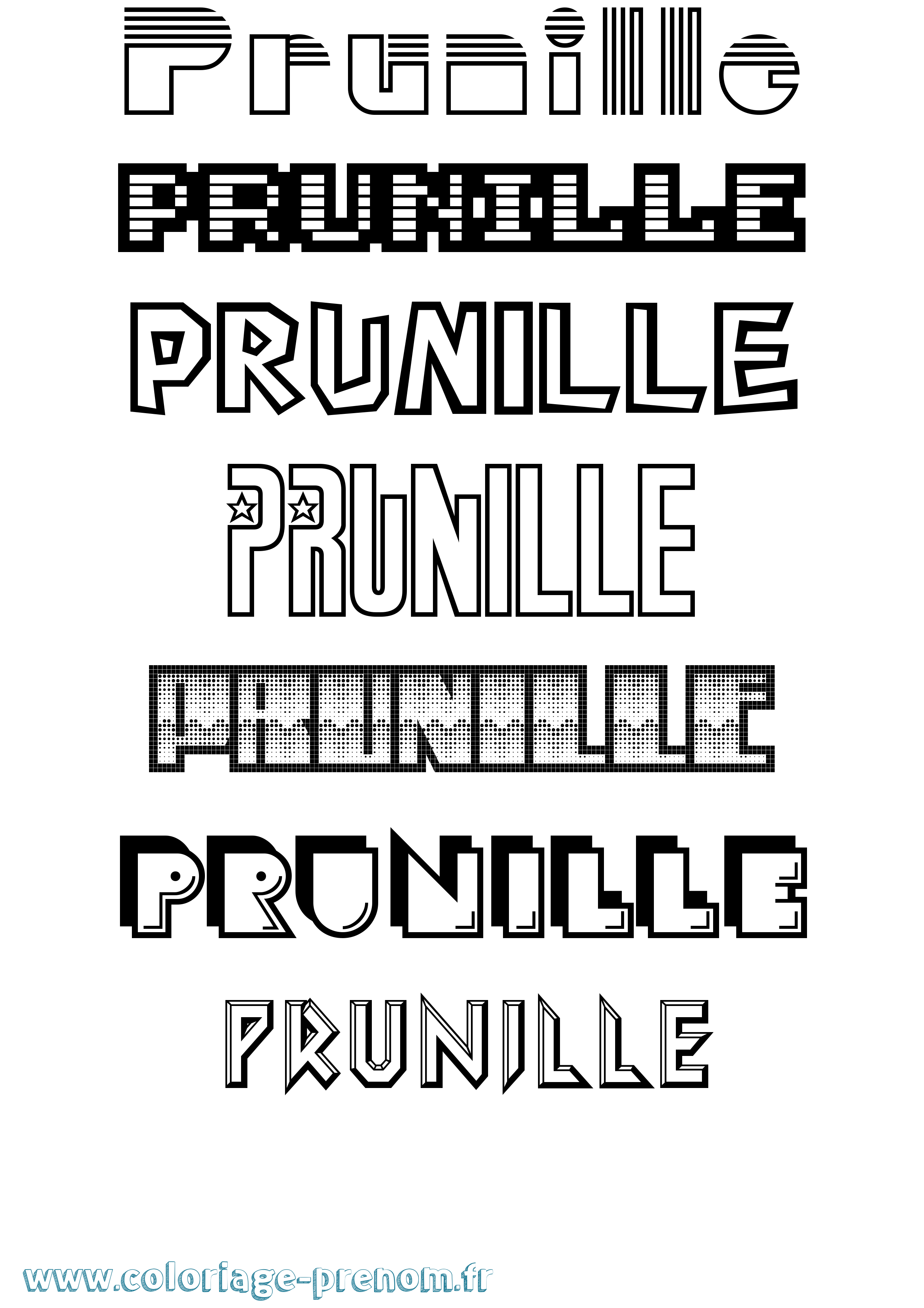 Coloriage Prunille Jeux Vidéos Coloriage prénom Prunille Jeux Vidéos