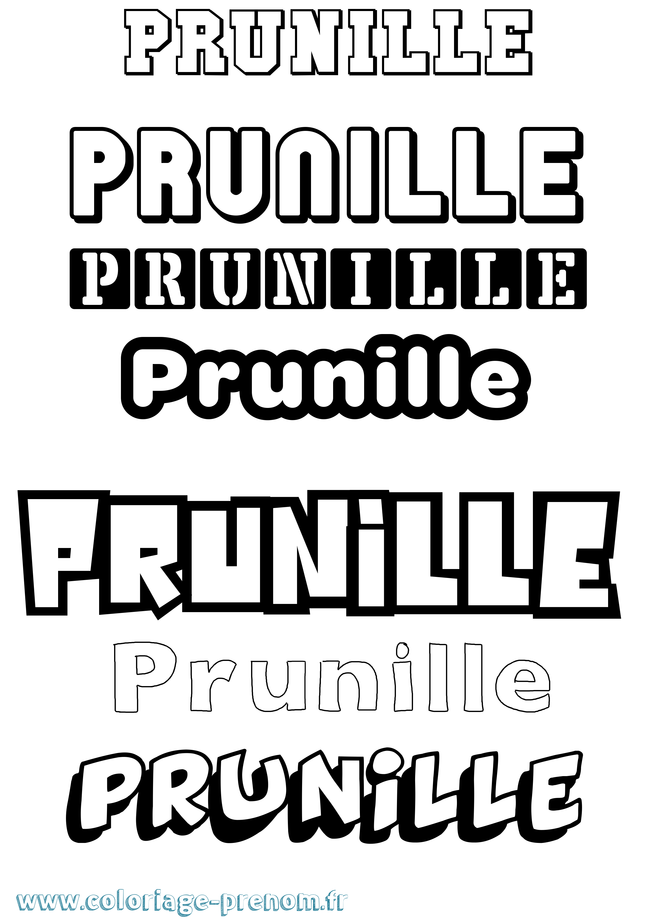 Coloriage Prunille Simple Coloriage prénom Prunille Simple