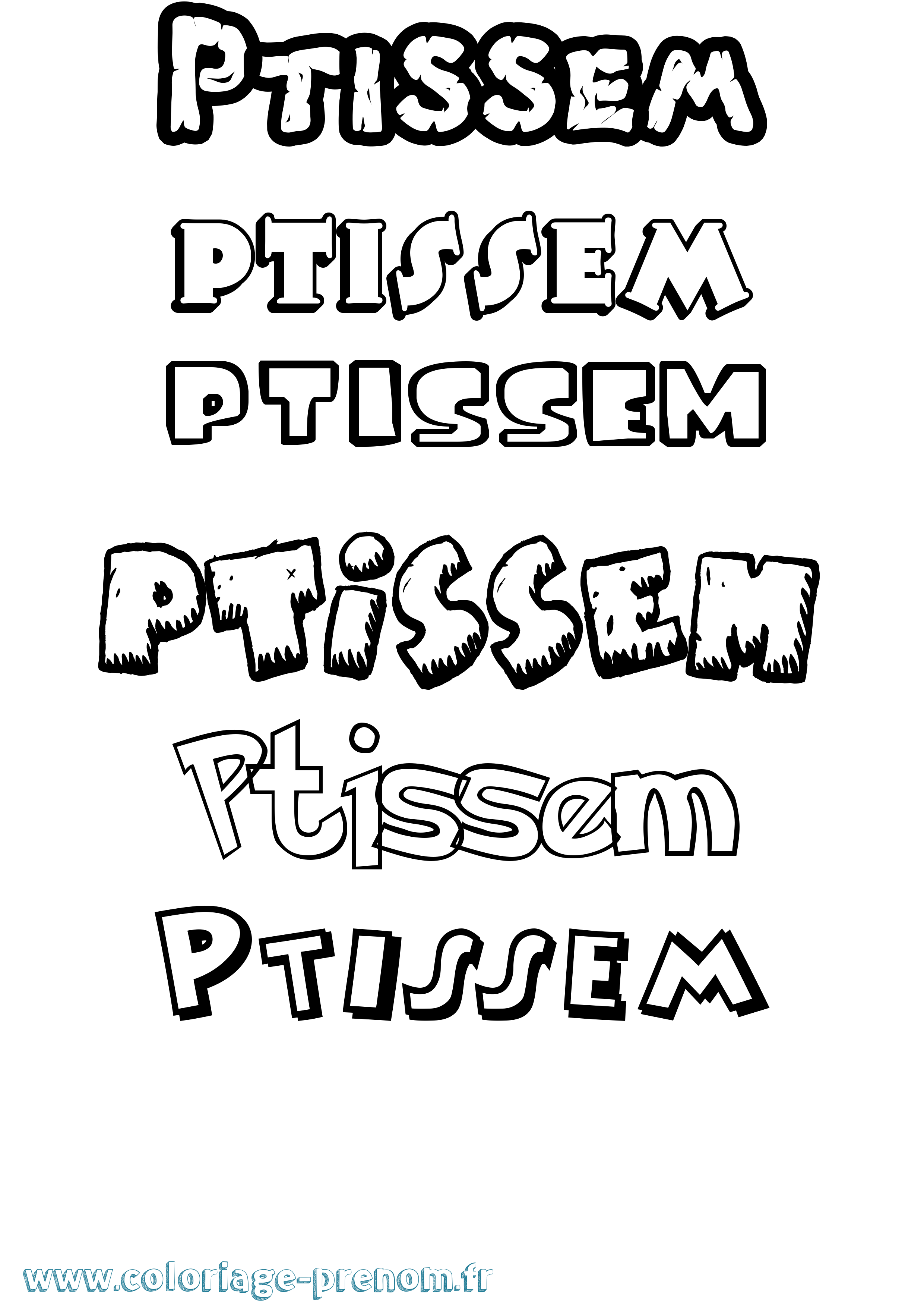 Coloriage Ptissem Dessin Animé Coloriage prénom Ptissem Dessin Animé