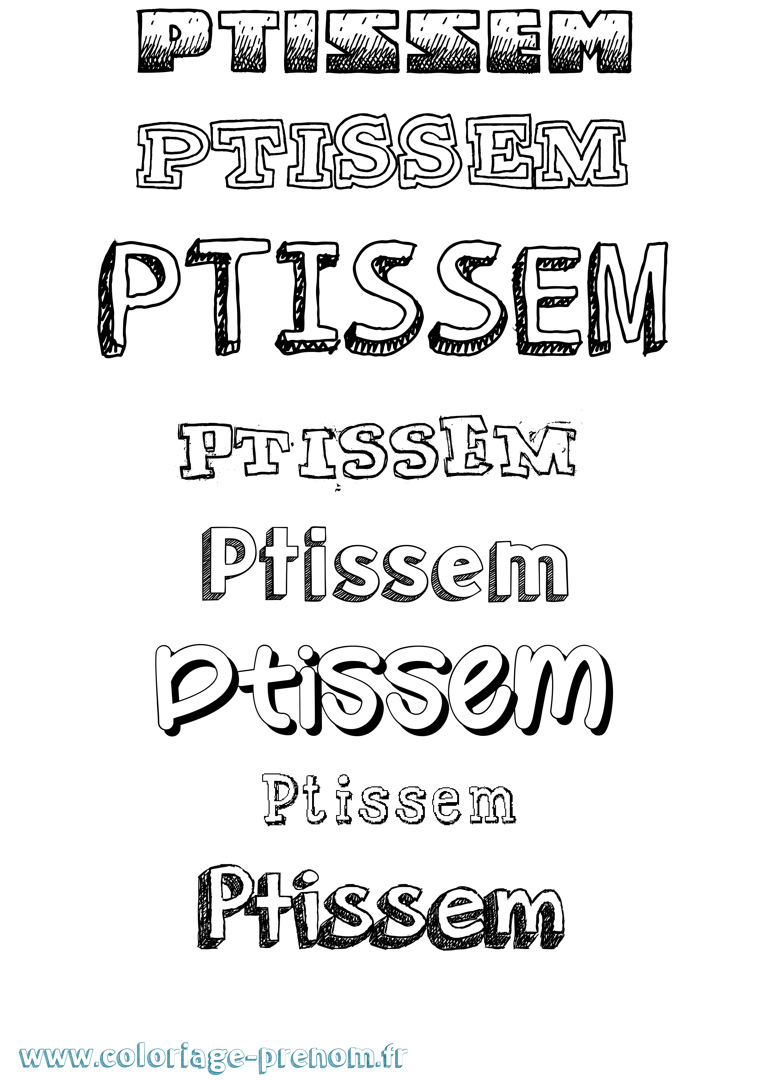 Coloriage Ptissem Dessiné Coloriage prénom Ptissem Dessiné