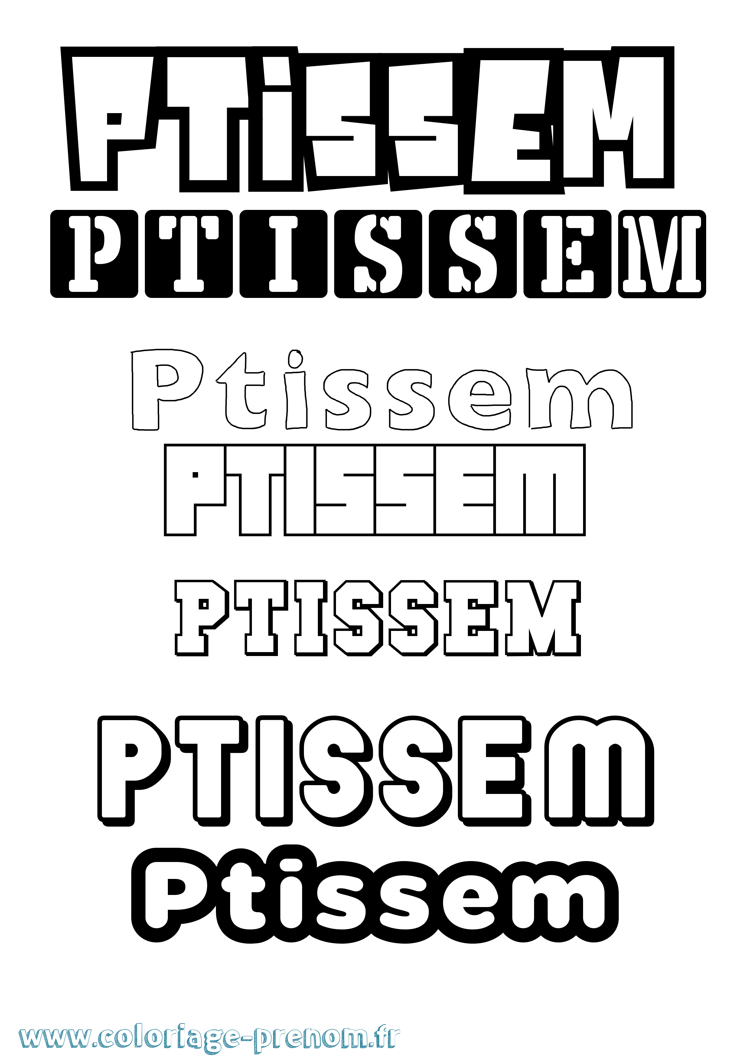 Coloriage Ptissem Simple Coloriage prénom Ptissem Simple