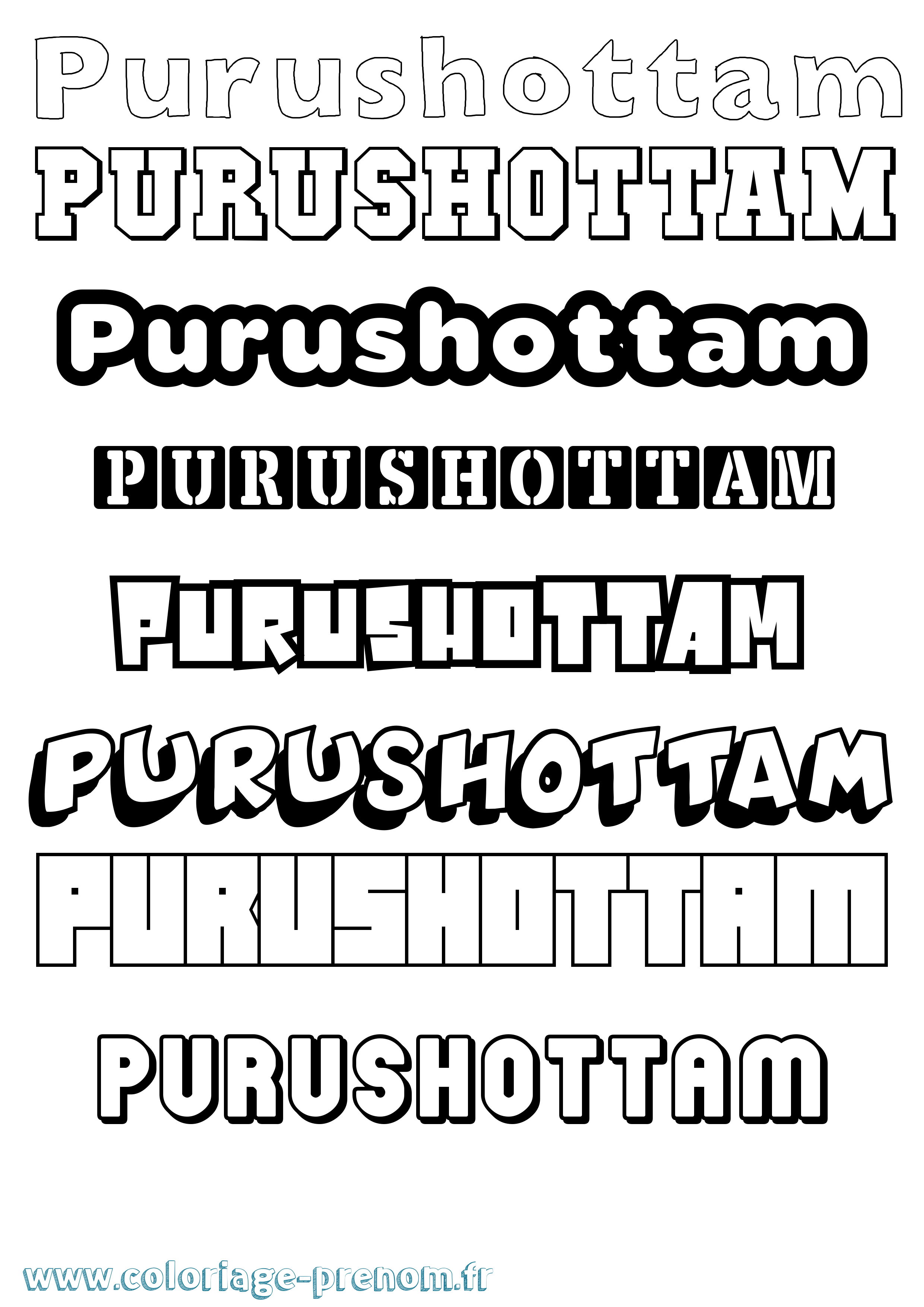 Coloriage Purushottam Simple Coloriage prénom Purushottam Simple