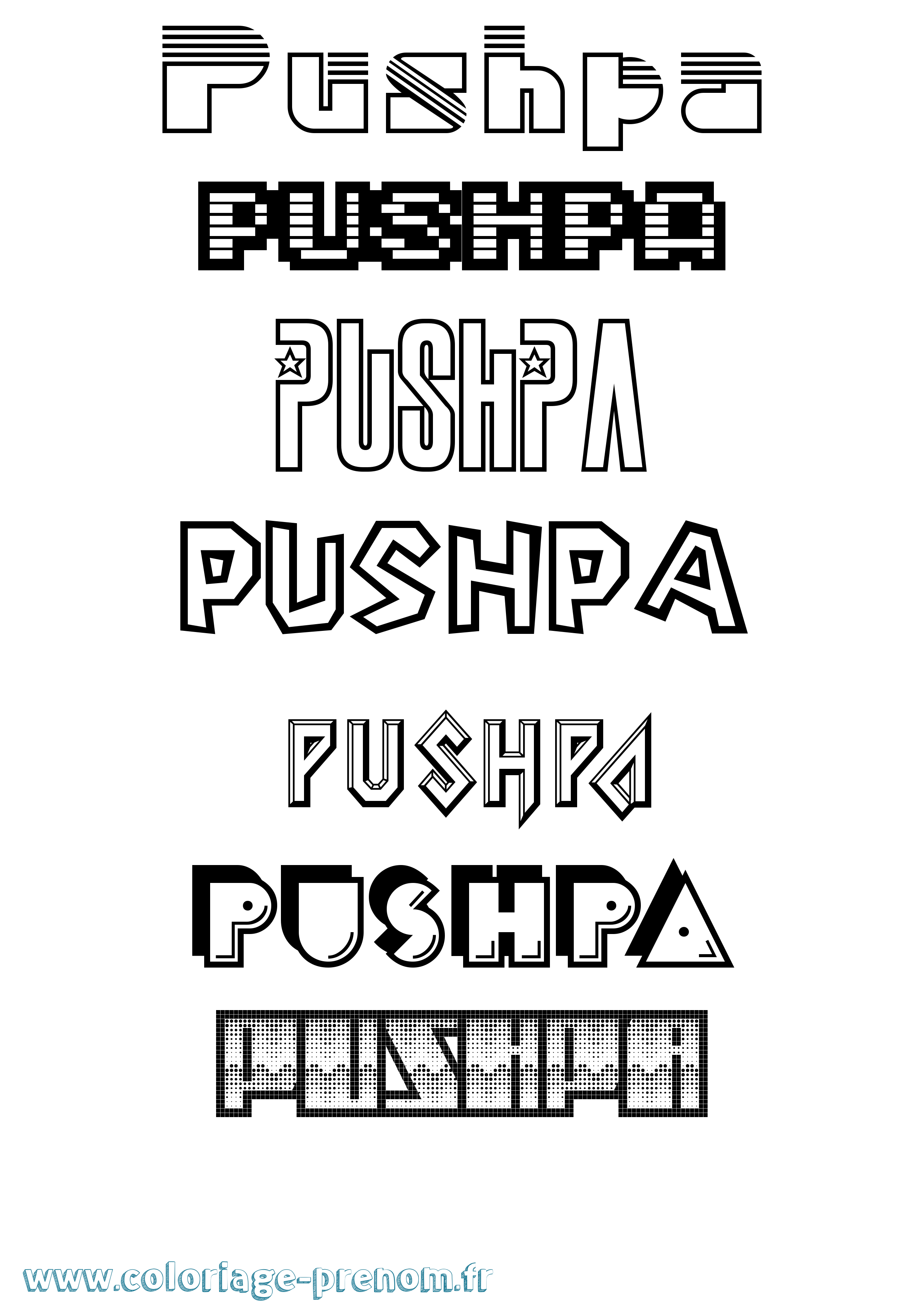 Coloriage Pushpa Jeux Vidéos Coloriage prénom Pushpa Jeux Vidéos