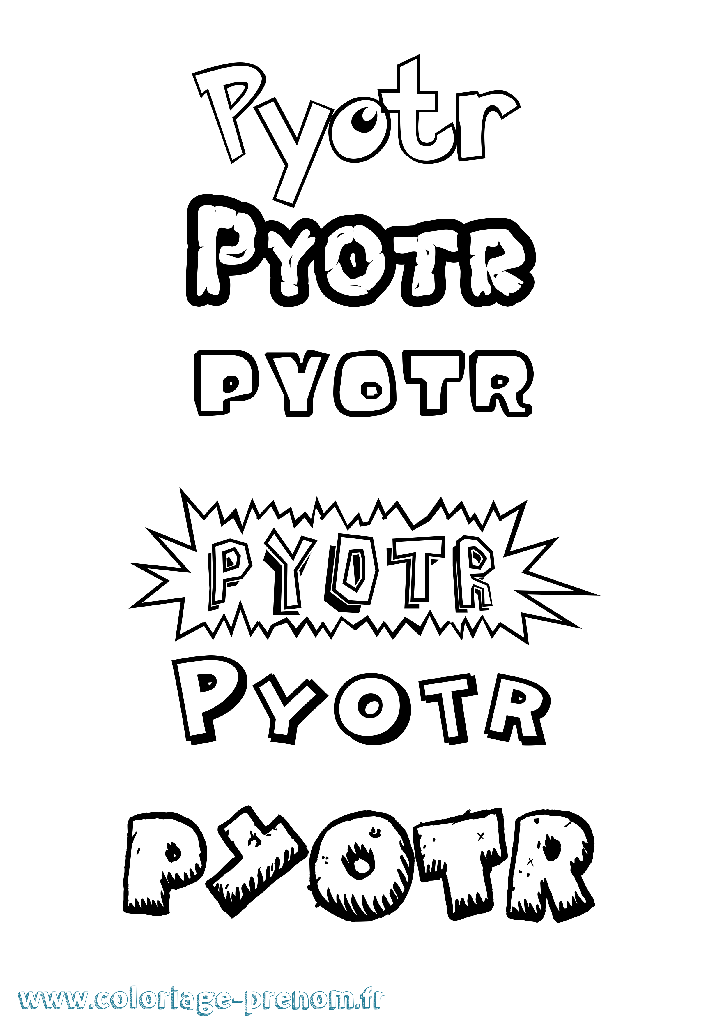 Coloriage Pyotr Dessin Animé Coloriage prénom Pyotr Dessin Animé
