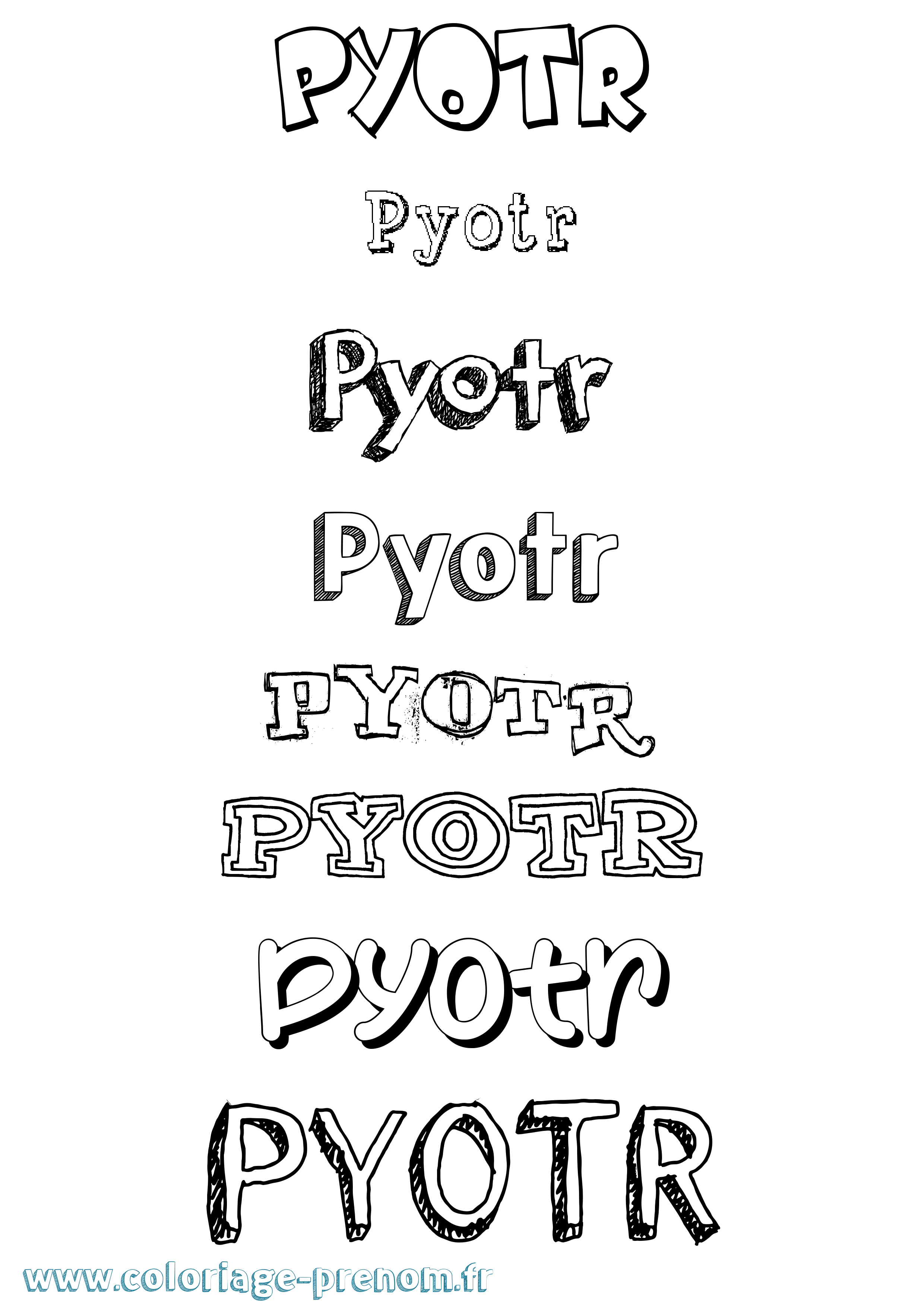 Coloriage Pyotr Dessiné Coloriage prénom Pyotr Dessiné