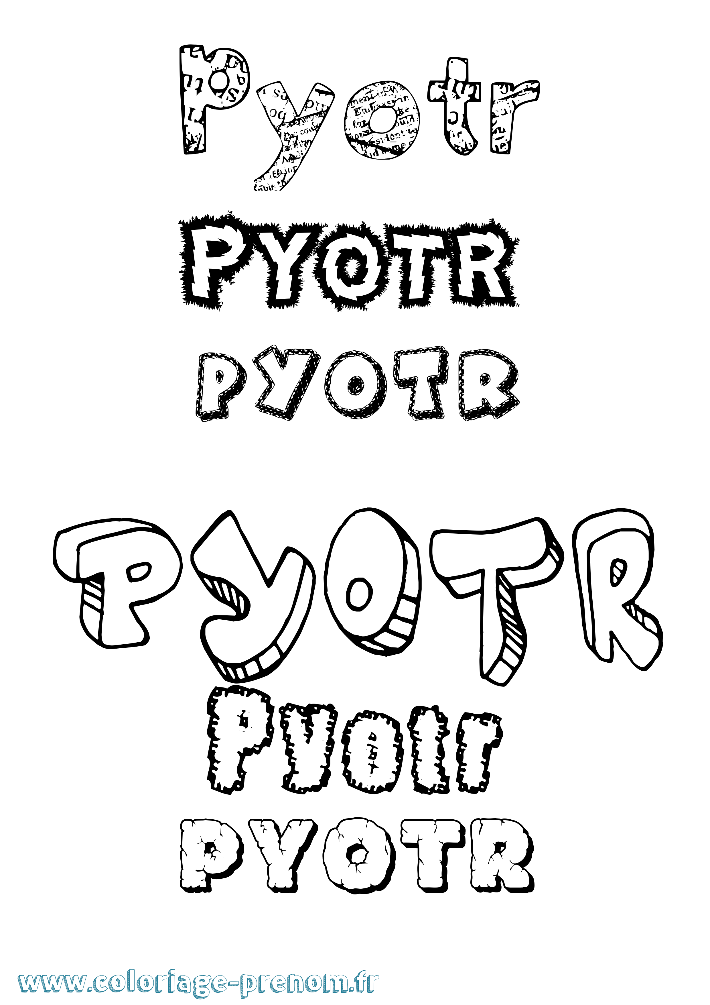 Coloriage Pyotr Destructuré Coloriage prénom Pyotr Destructuré