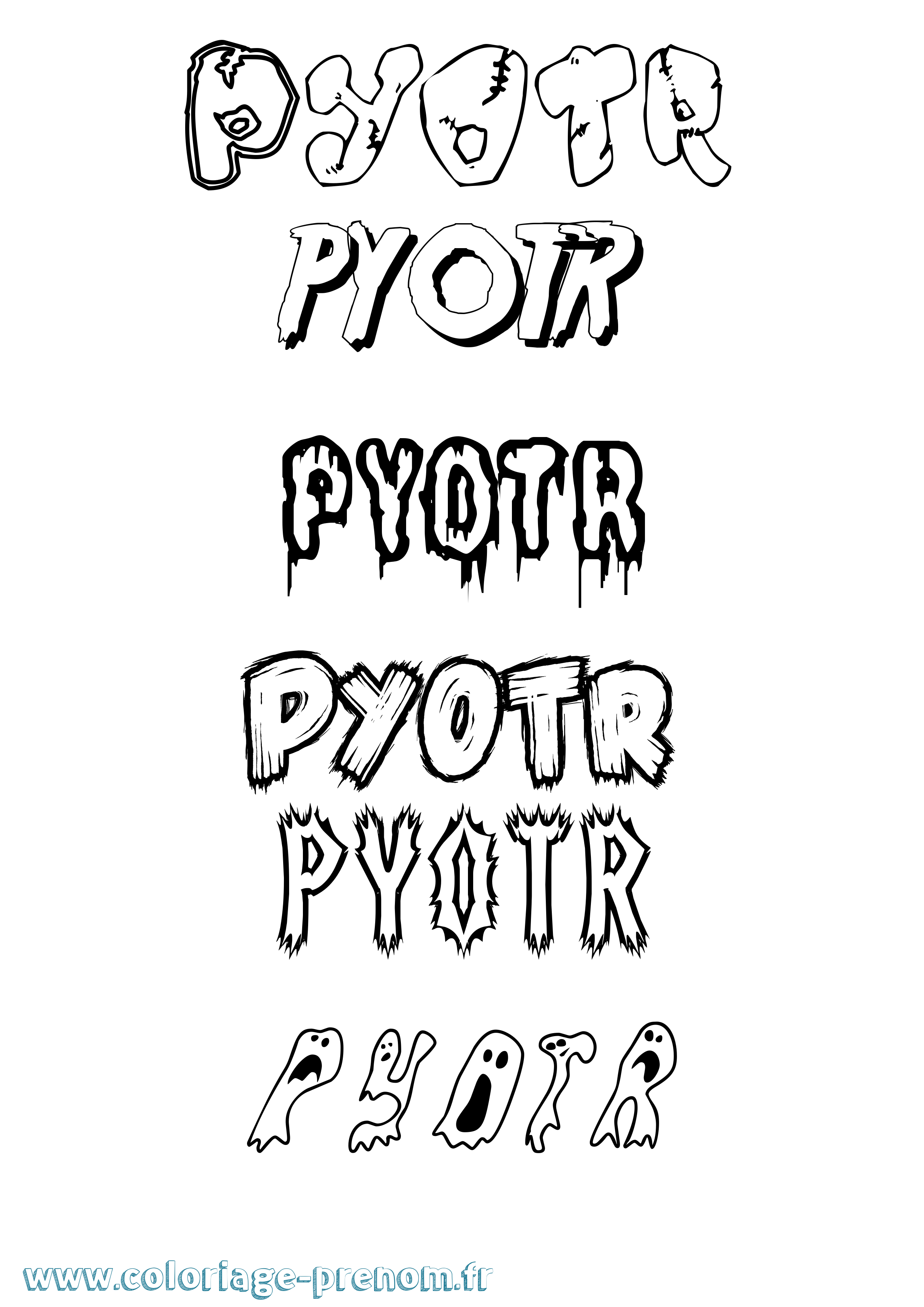 Coloriage Pyotr Frisson Coloriage prénom Pyotr Frisson