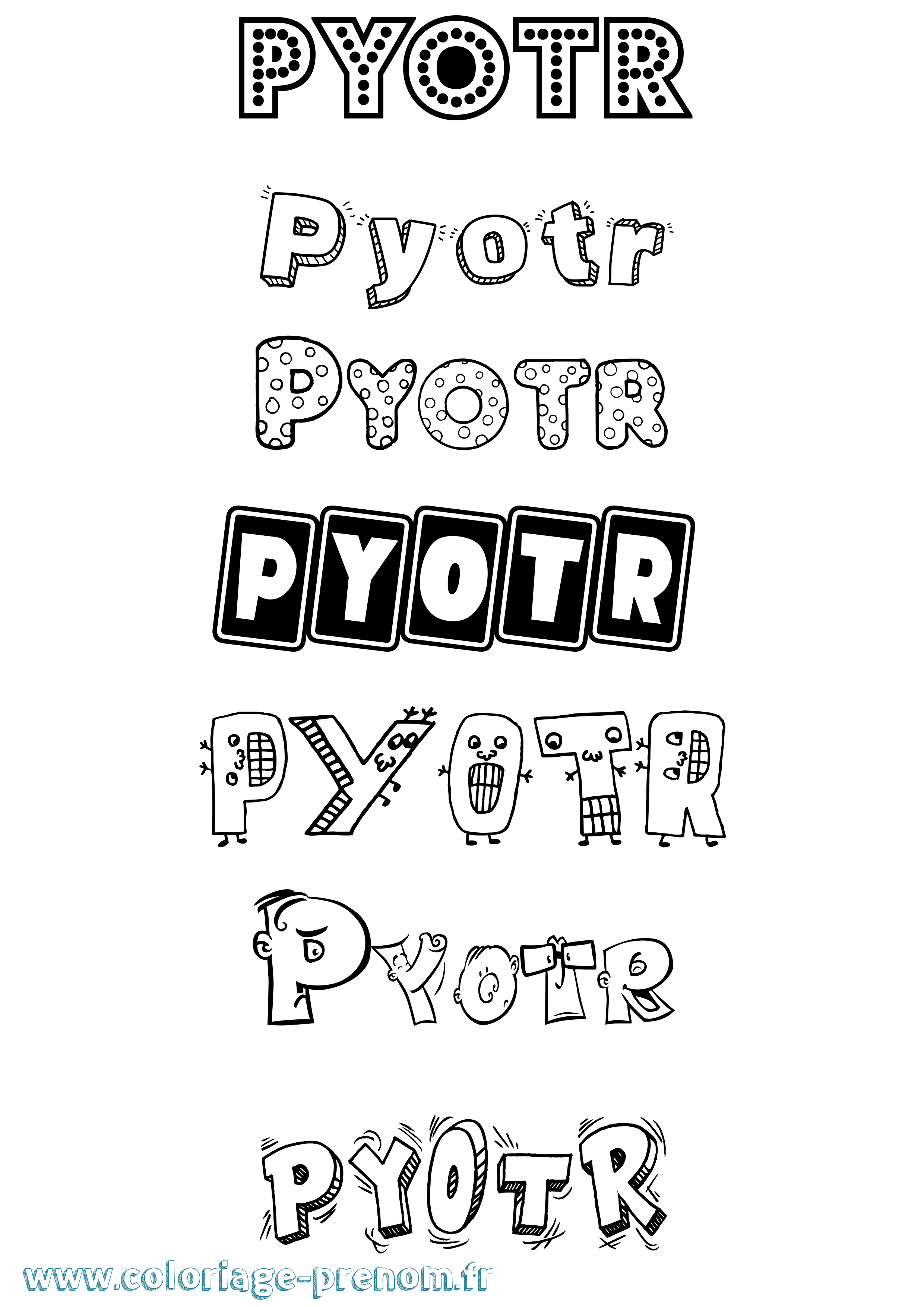 Coloriage Pyotr Fun Coloriage prénom Pyotr Fun