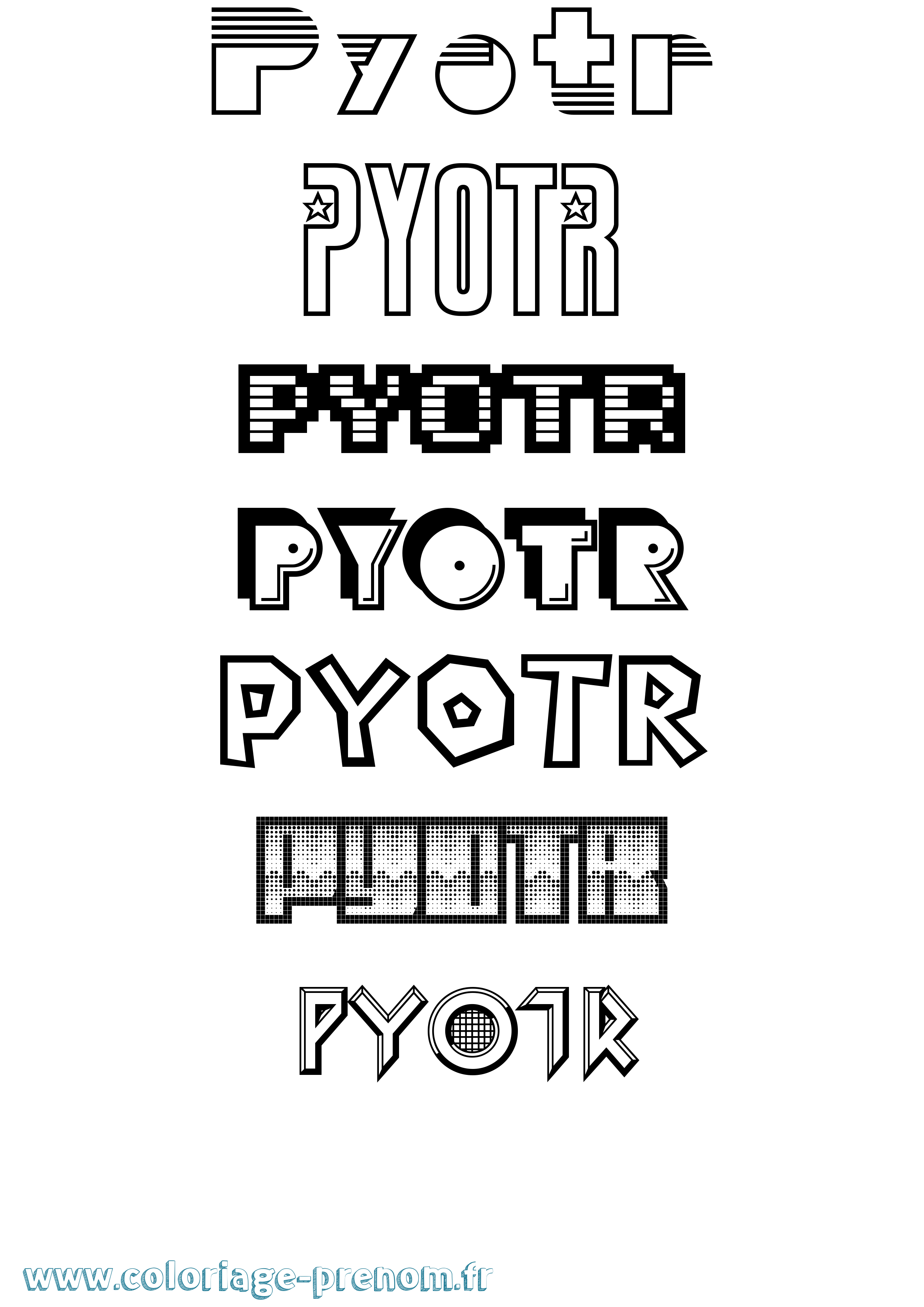 Coloriage Pyotr Jeux Vidéos Coloriage prénom Pyotr Jeux Vidéos