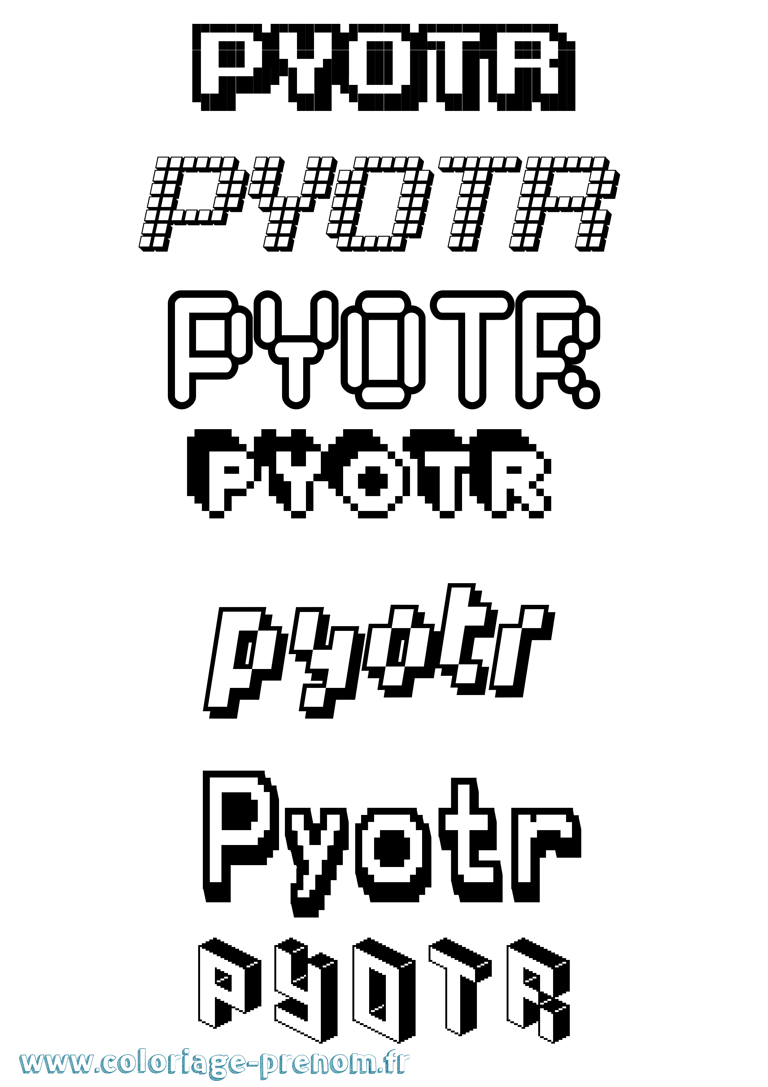 Coloriage Pyotr Pixel Coloriage prénom Pyotr Pixel