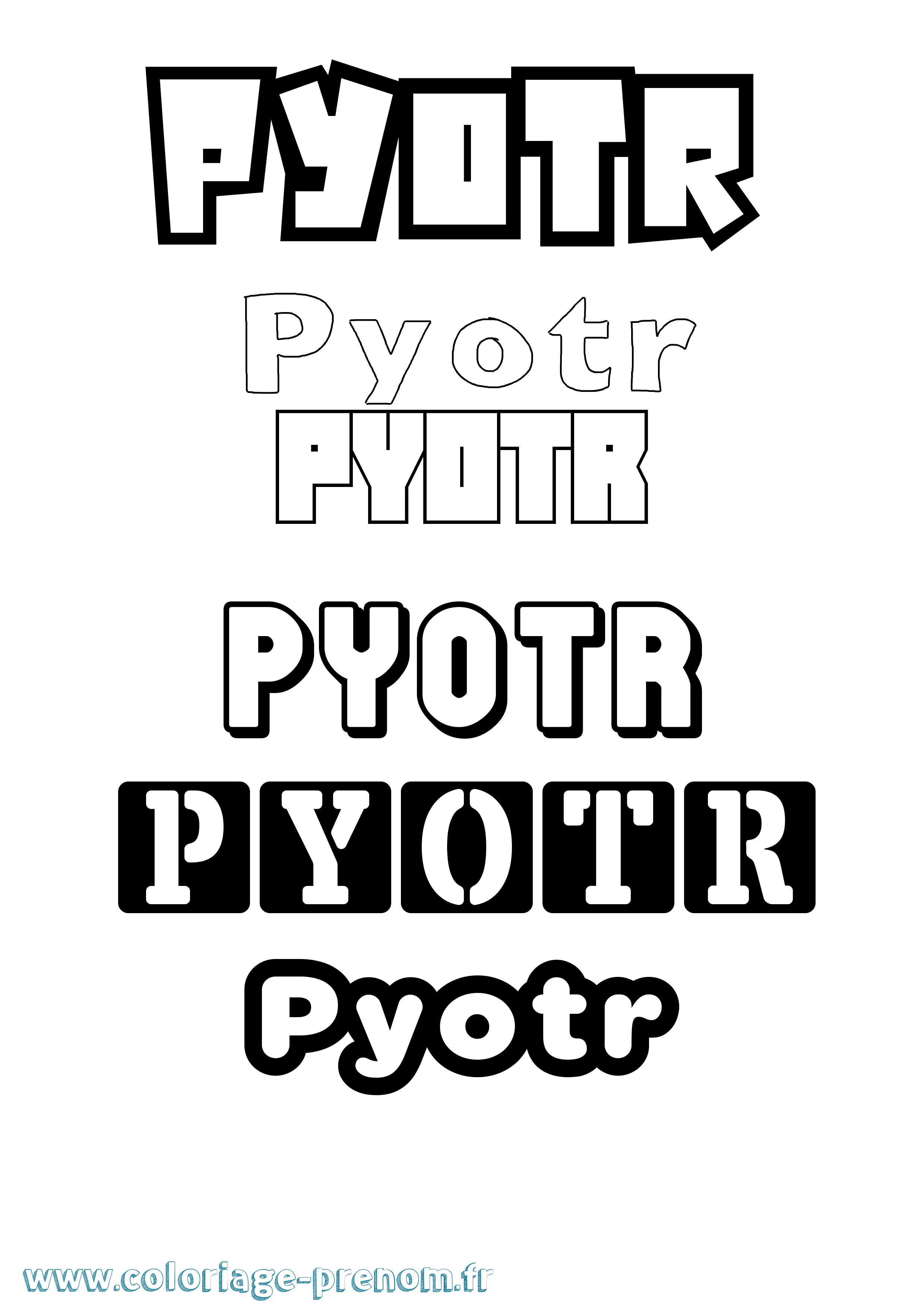 Coloriage Pyotr Simple Coloriage prénom Pyotr Simple