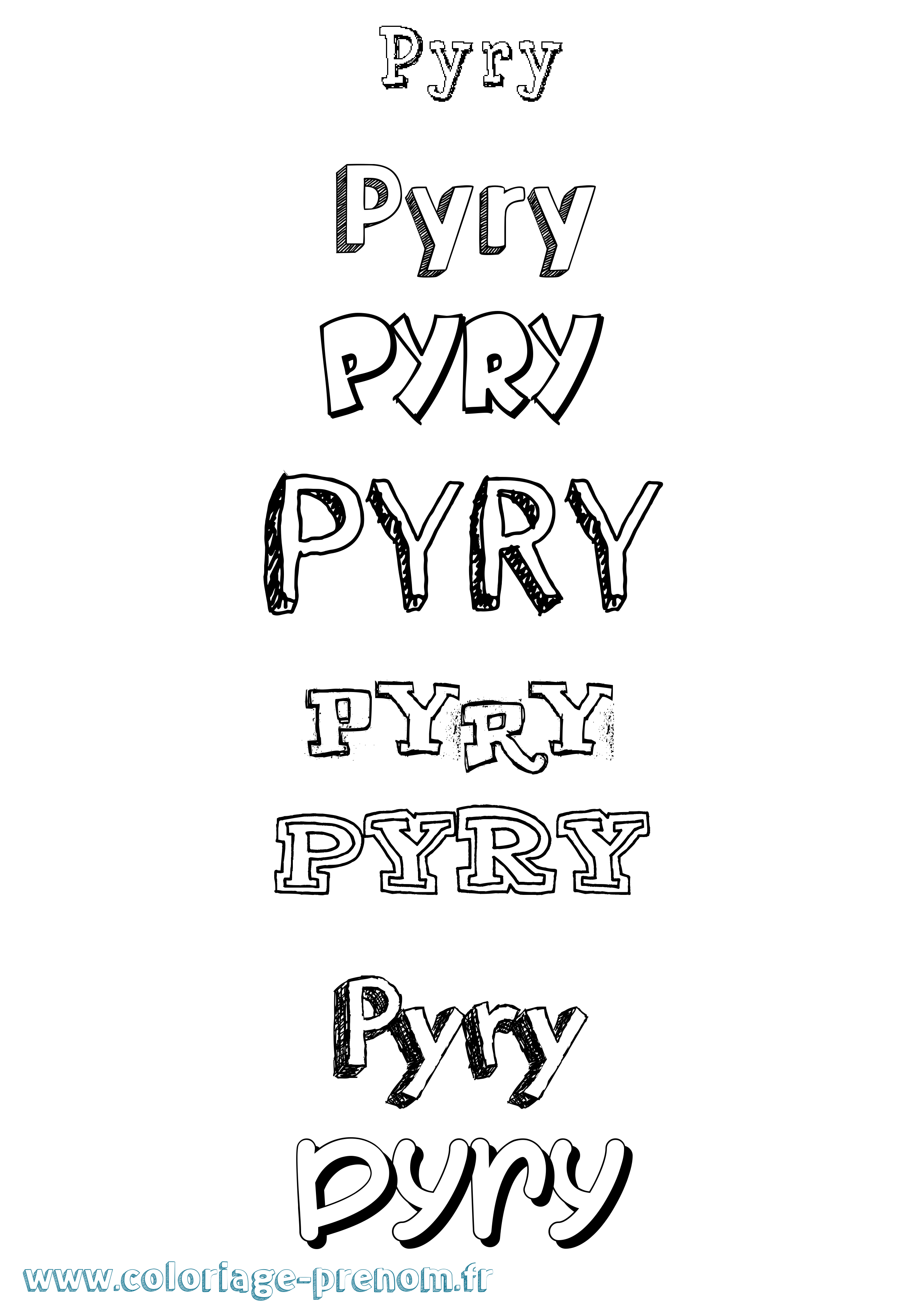 Coloriage Pyry Dessiné Coloriage prénom Pyry Dessiné
