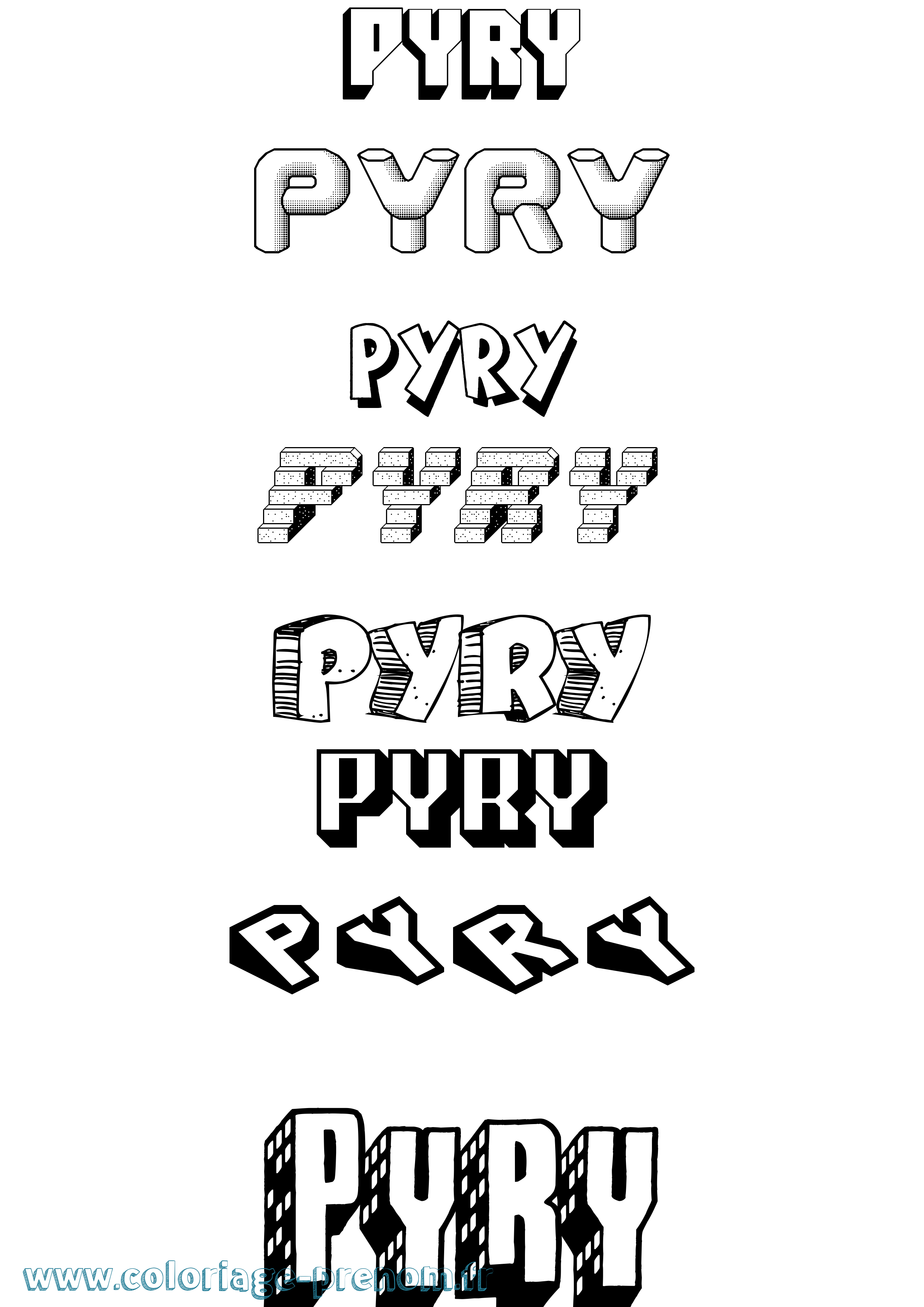 Coloriage Pyry Effet 3D Coloriage prénom Pyry Effet 3D