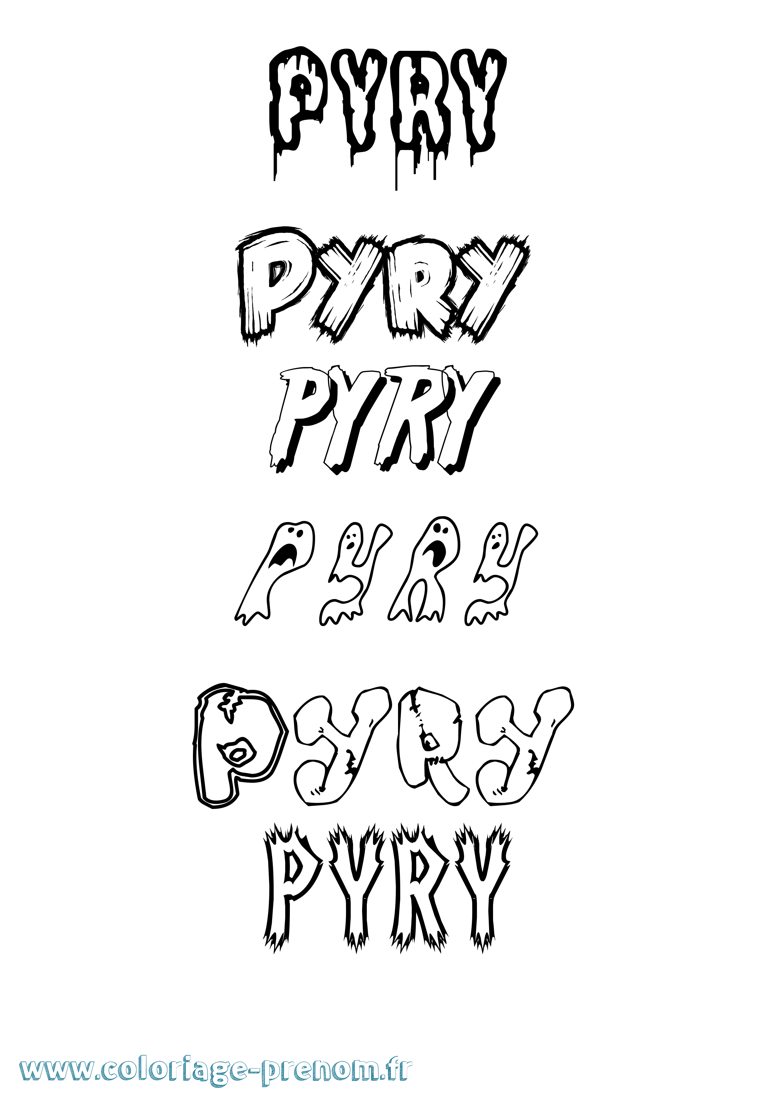 Coloriage Pyry Frisson Coloriage prénom Pyry Frisson