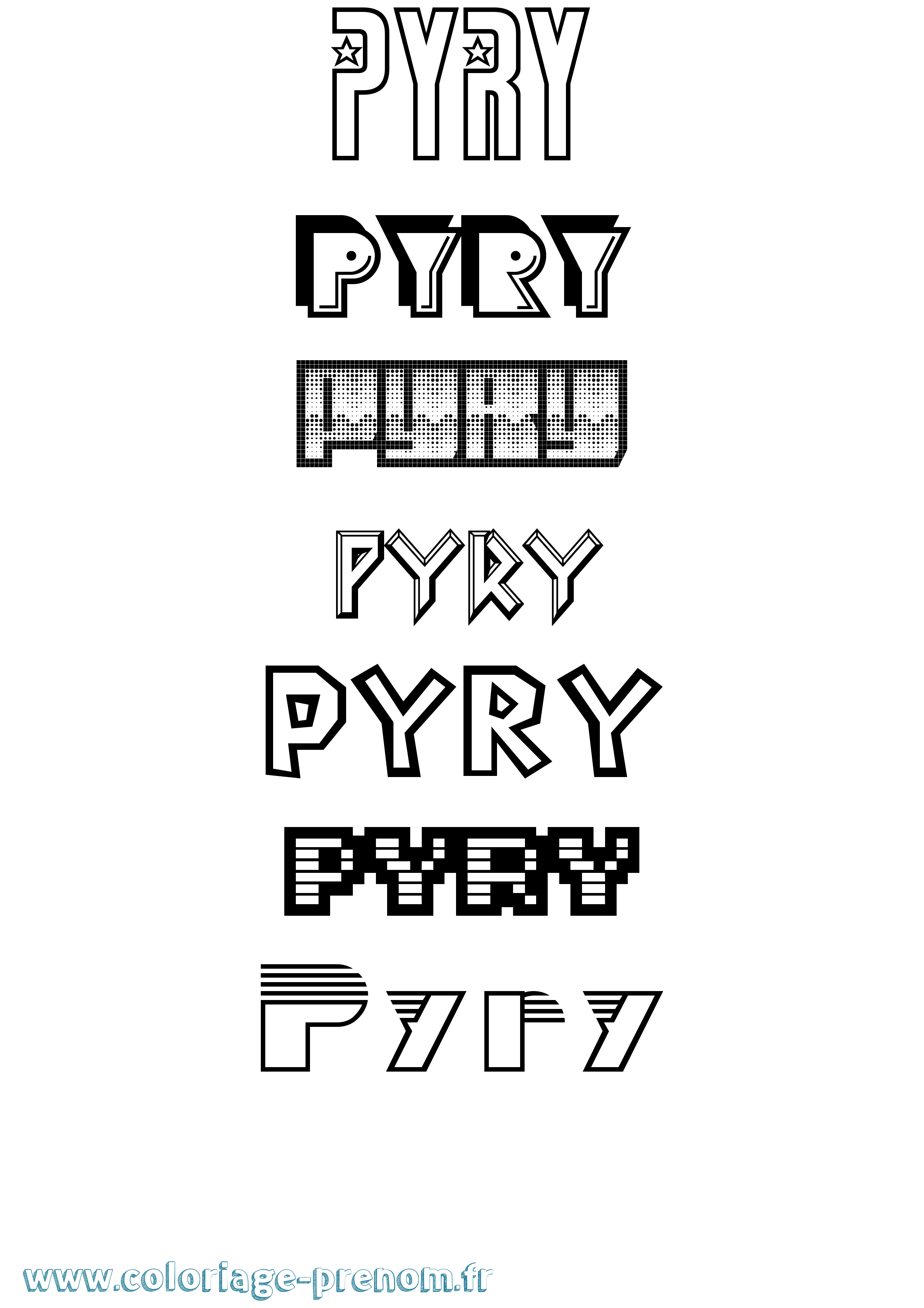 Coloriage Pyry Jeux Vidéos Coloriage prénom Pyry Jeux Vidéos