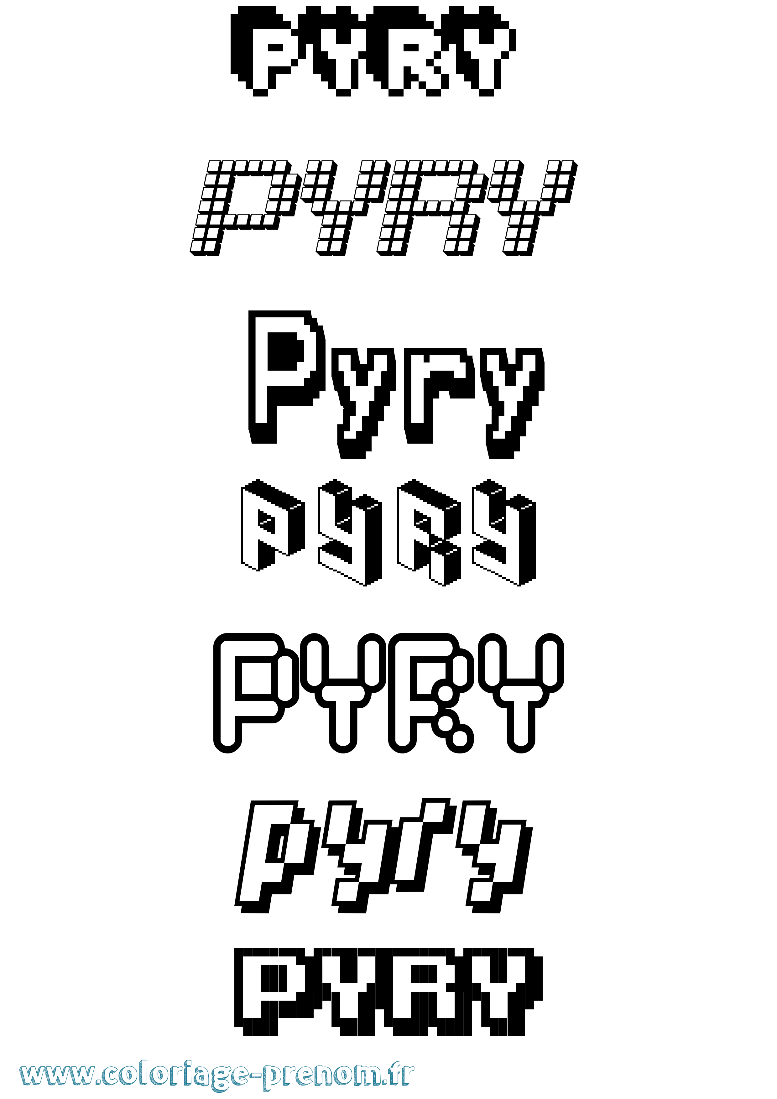 Coloriage Pyry Pixel Coloriage prénom Pyry Pixel