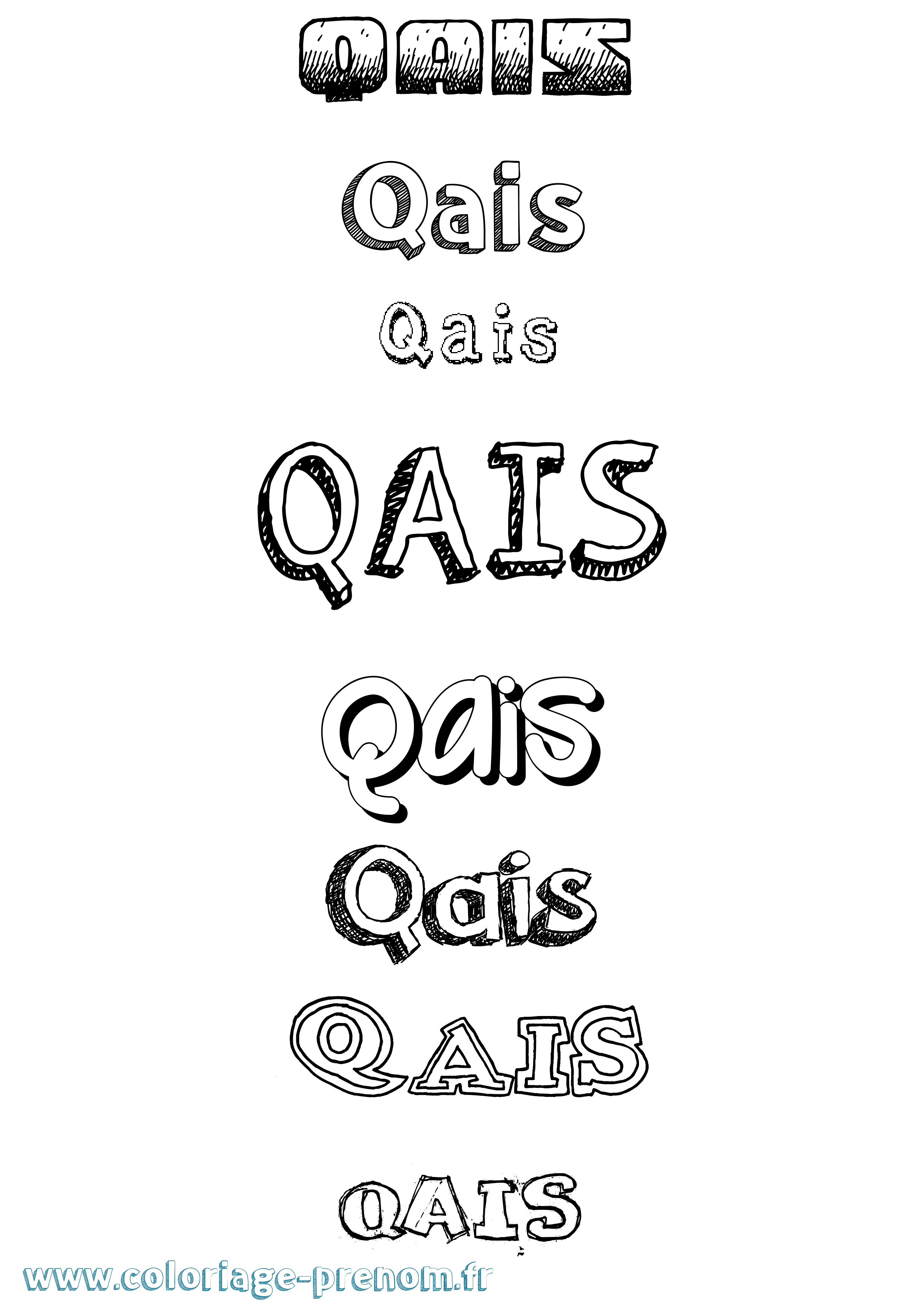 Coloriage Qais Dessiné Coloriage prénom Qais Dessiné