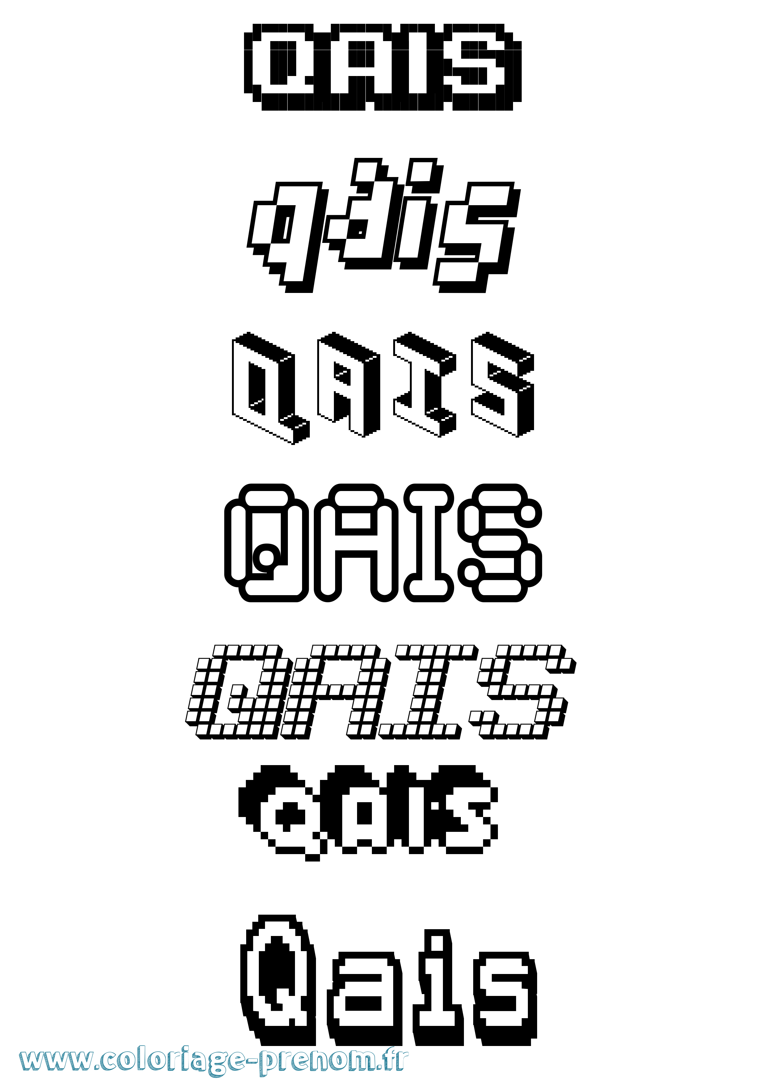 Coloriage Qais Pixel Coloriage prénom Qais Pixel