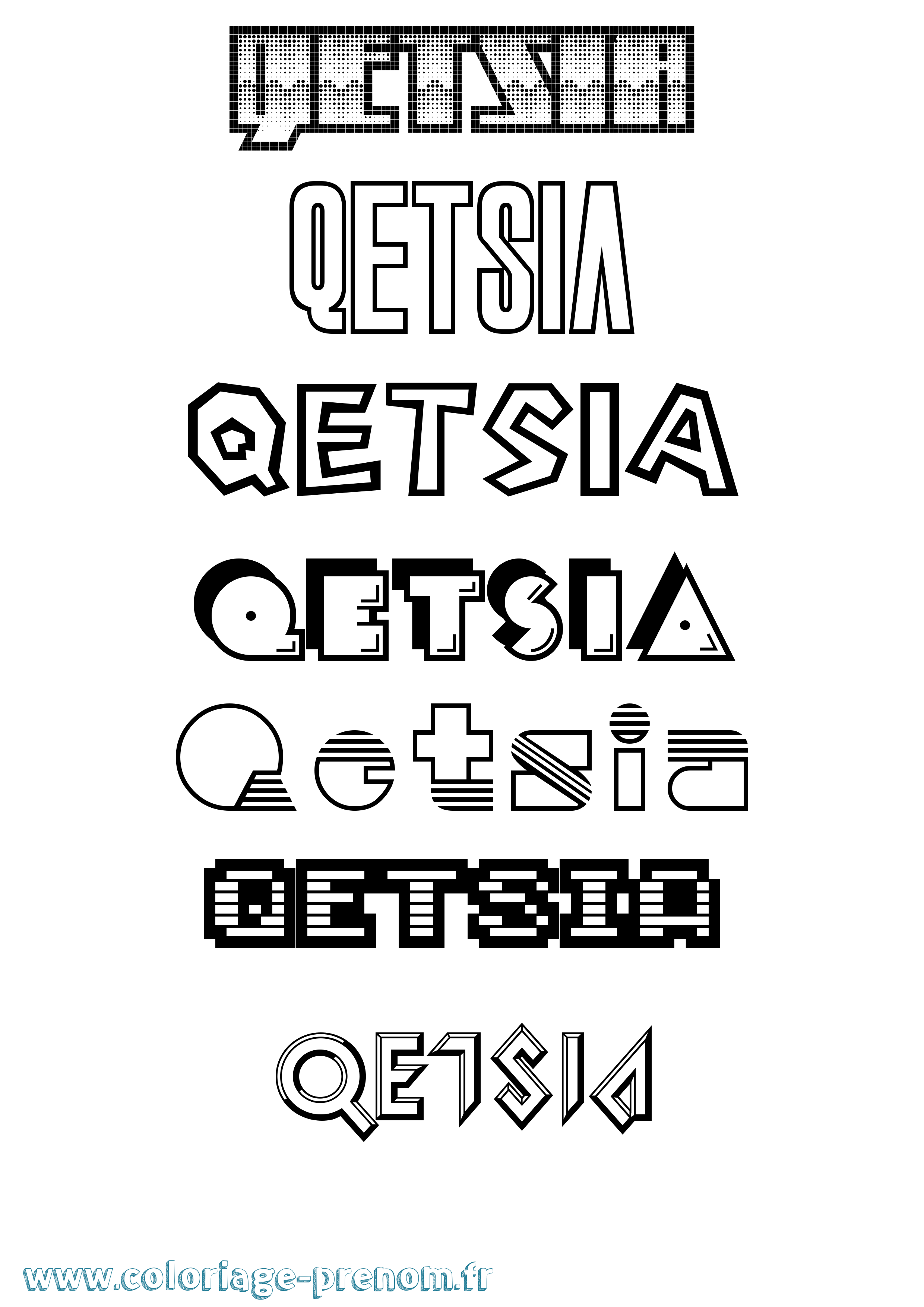 Coloriage Qetsia Jeux Vidéos Coloriage prénom Qetsia Jeux Vidéos