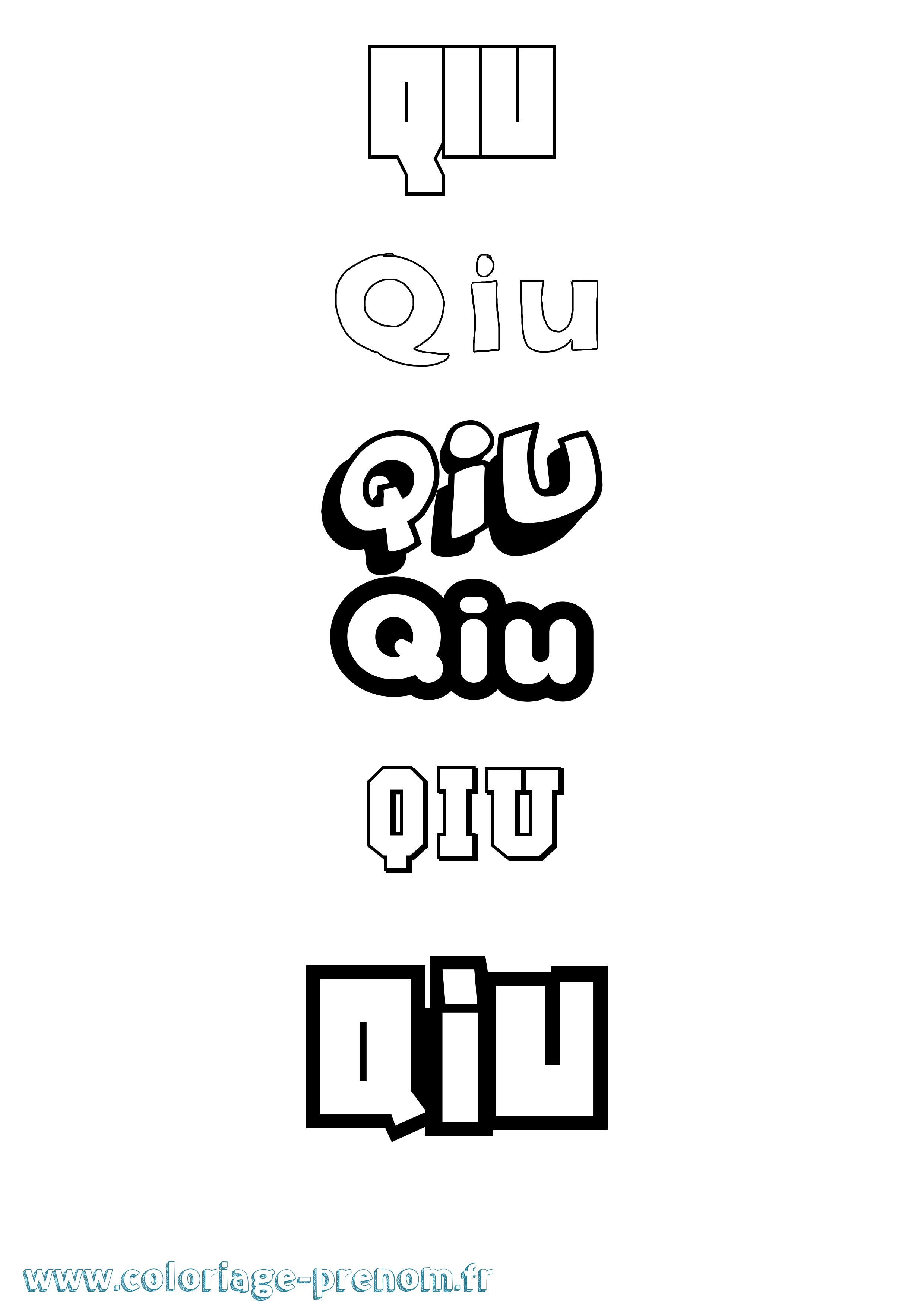 Coloriage Qiu Simple Coloriage prénom Qiu Simple