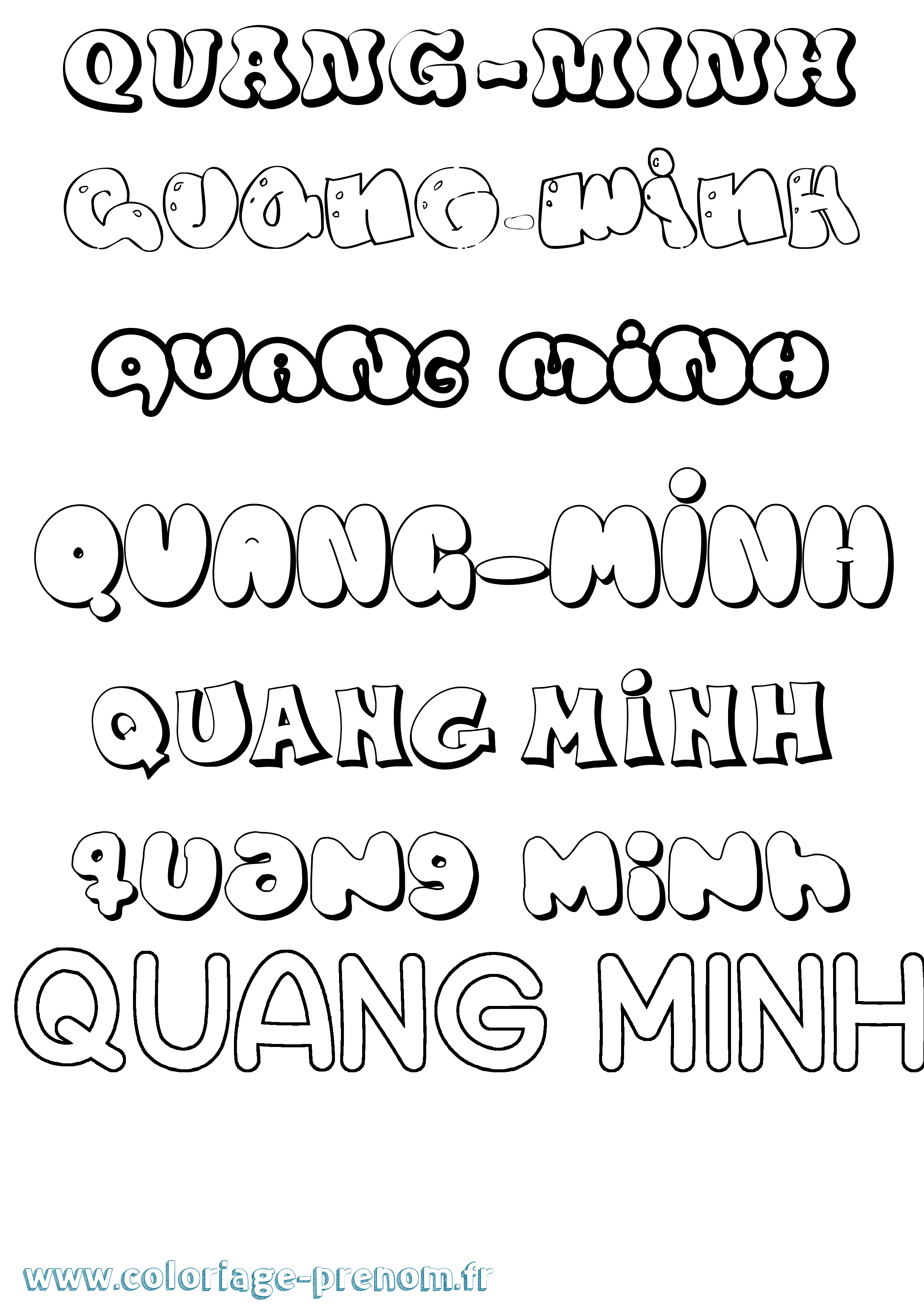 Coloriage Quang-Minh Bubble Coloriage prénom Quang-Minh Bubble