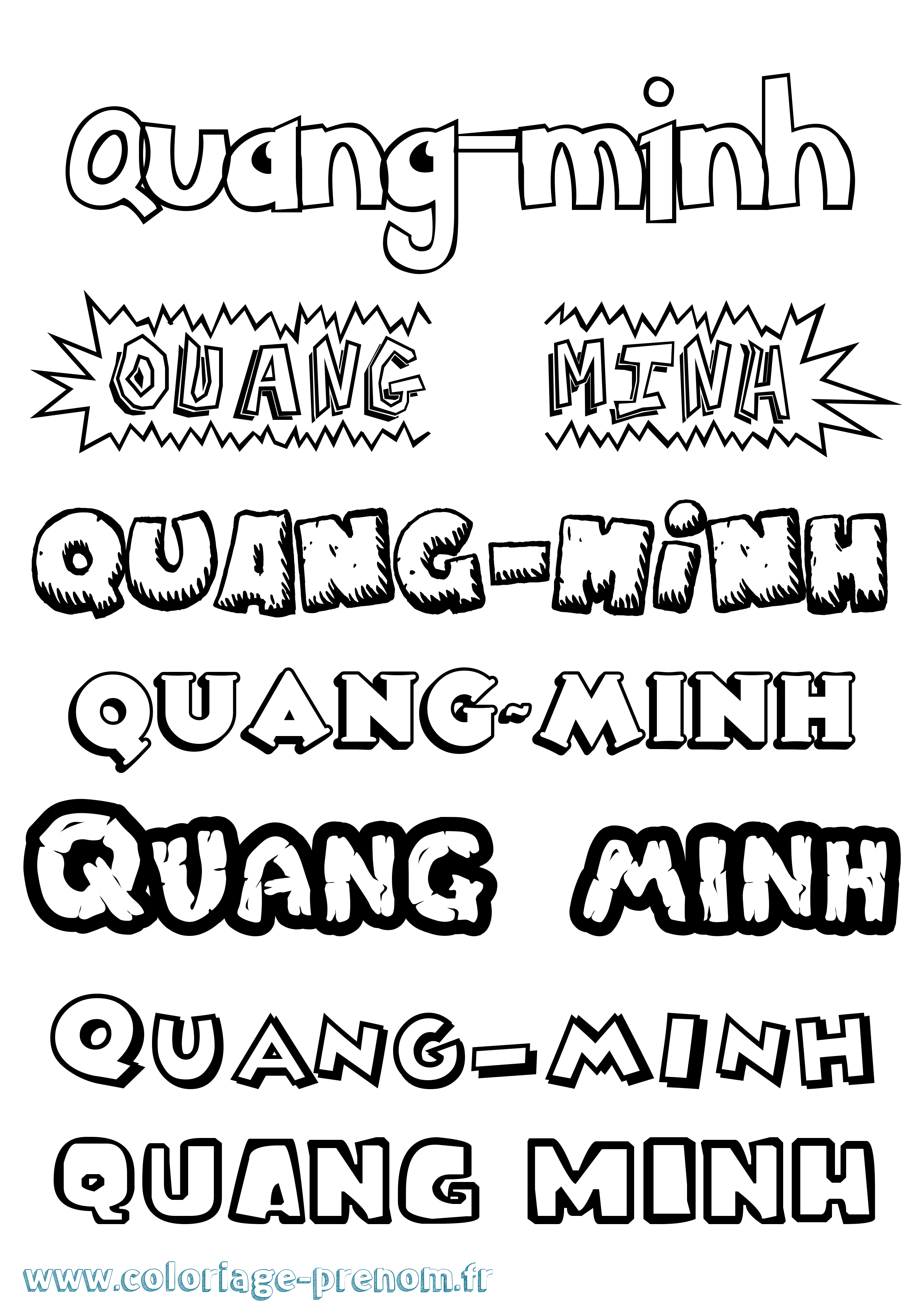 Coloriage Quang-Minh Dessin Animé Coloriage prénom Quang-Minh Dessin Animé
