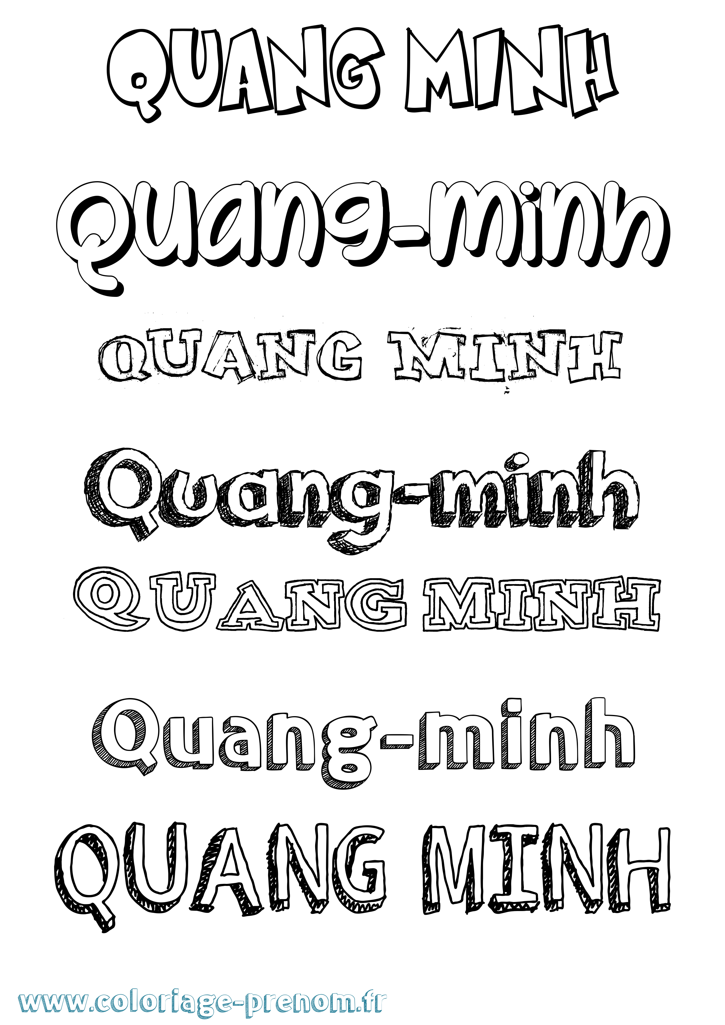 Coloriage Quang-Minh Dessiné Coloriage prénom Quang-Minh Dessiné