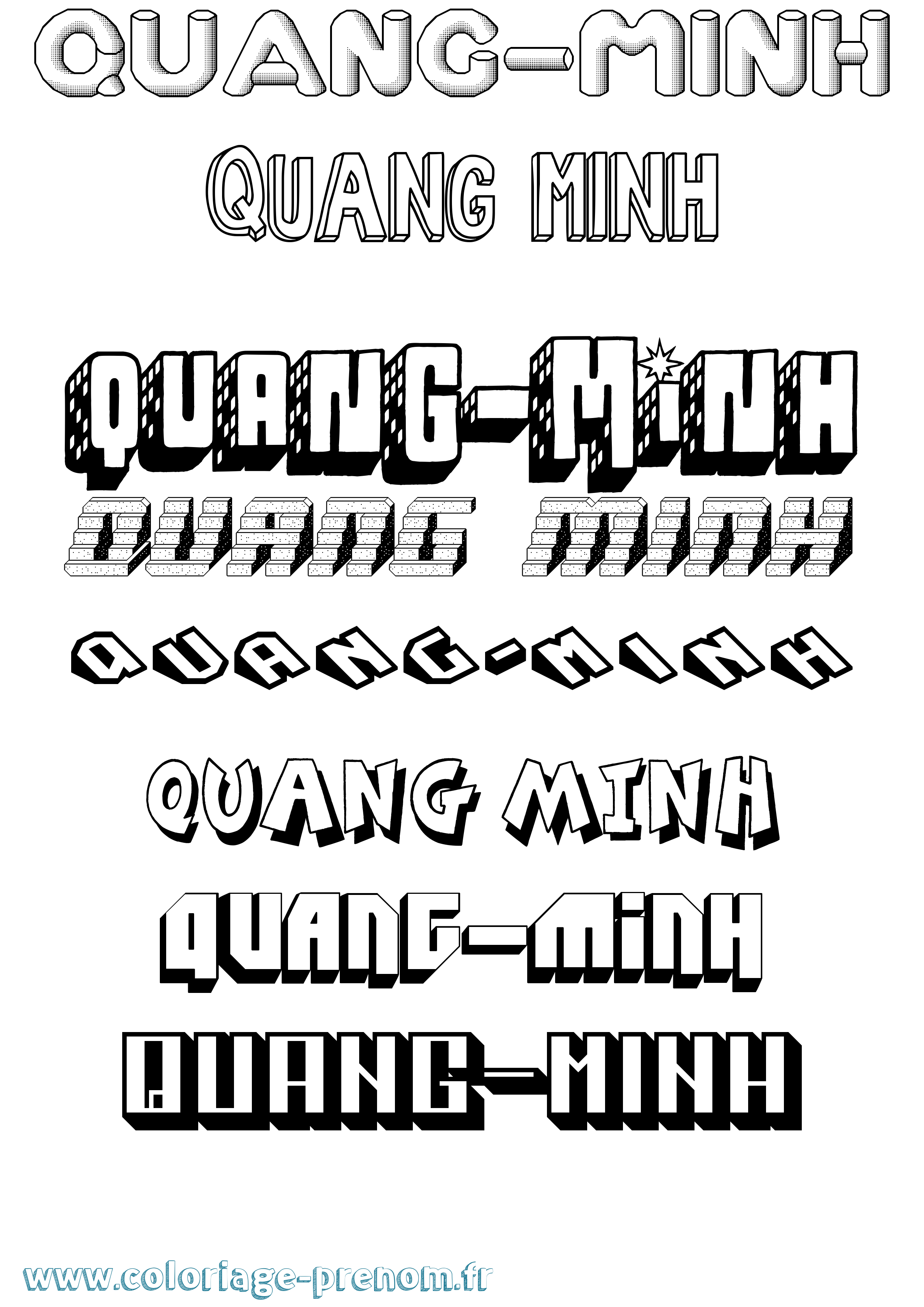 Coloriage Quang-Minh Effet 3D Coloriage prénom Quang-Minh Effet 3D