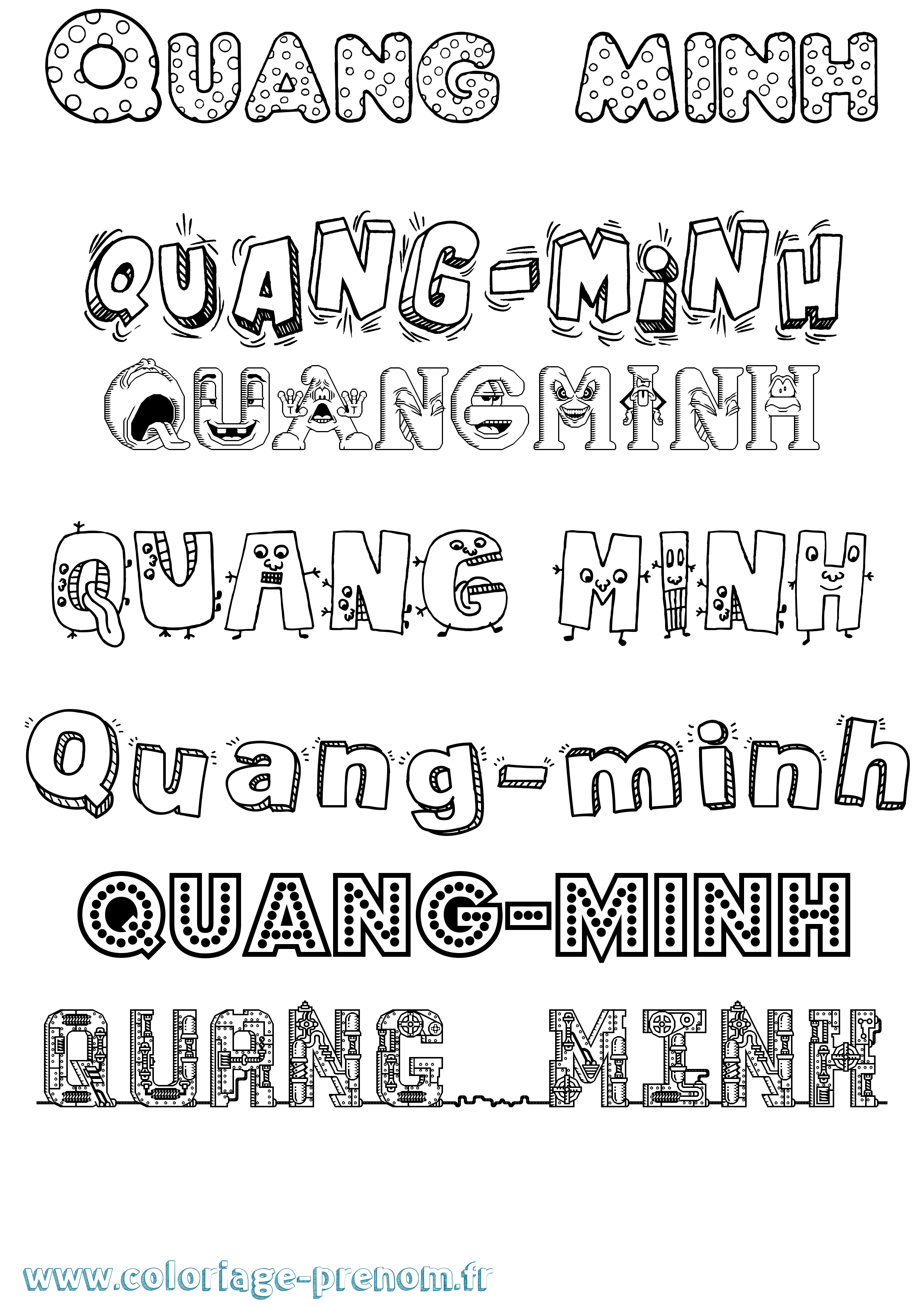 Coloriage Quang-Minh Fun Coloriage prénom Quang-Minh Fun