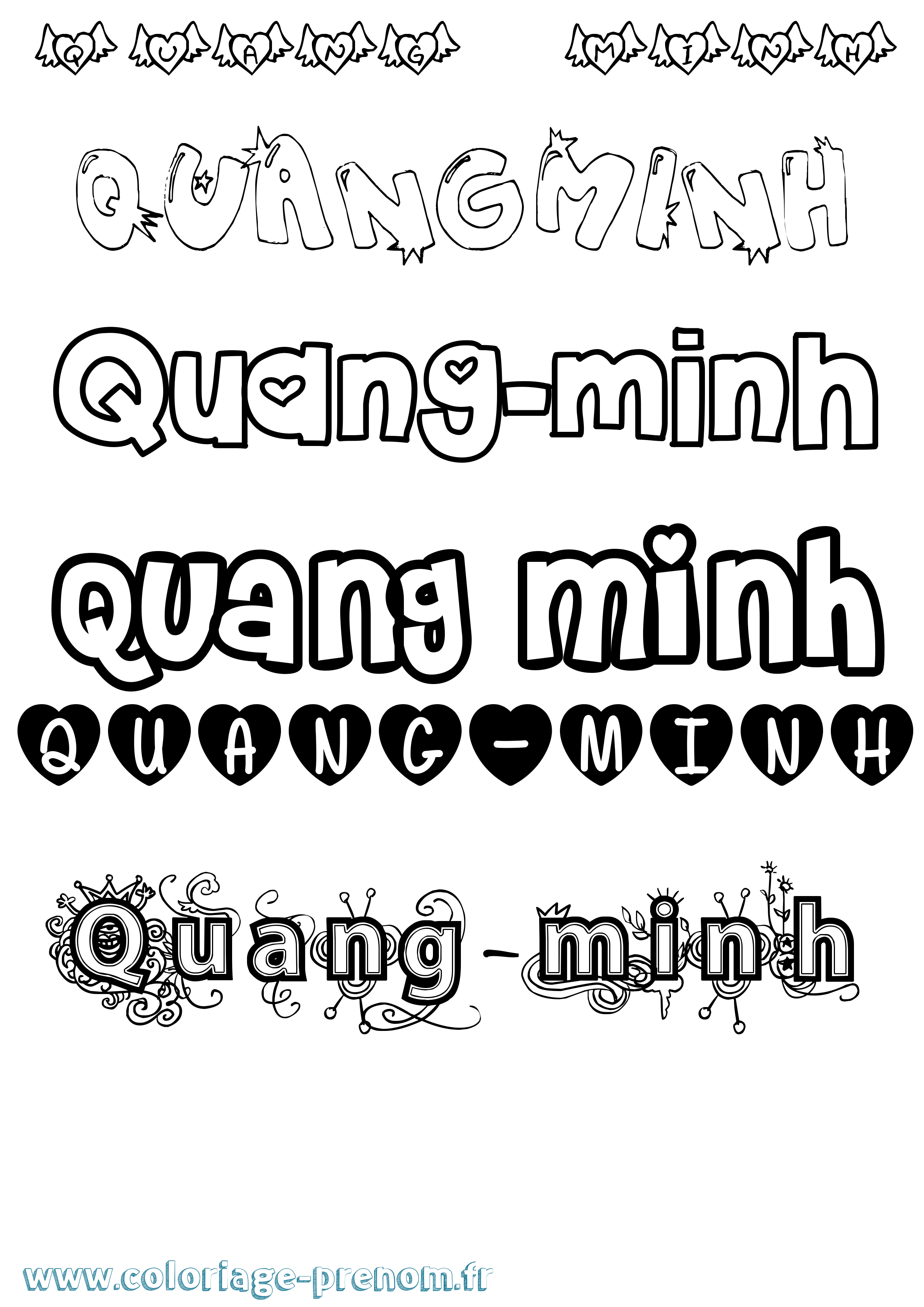 Coloriage Quang-Minh Girly Coloriage prénom Quang-Minh Girly