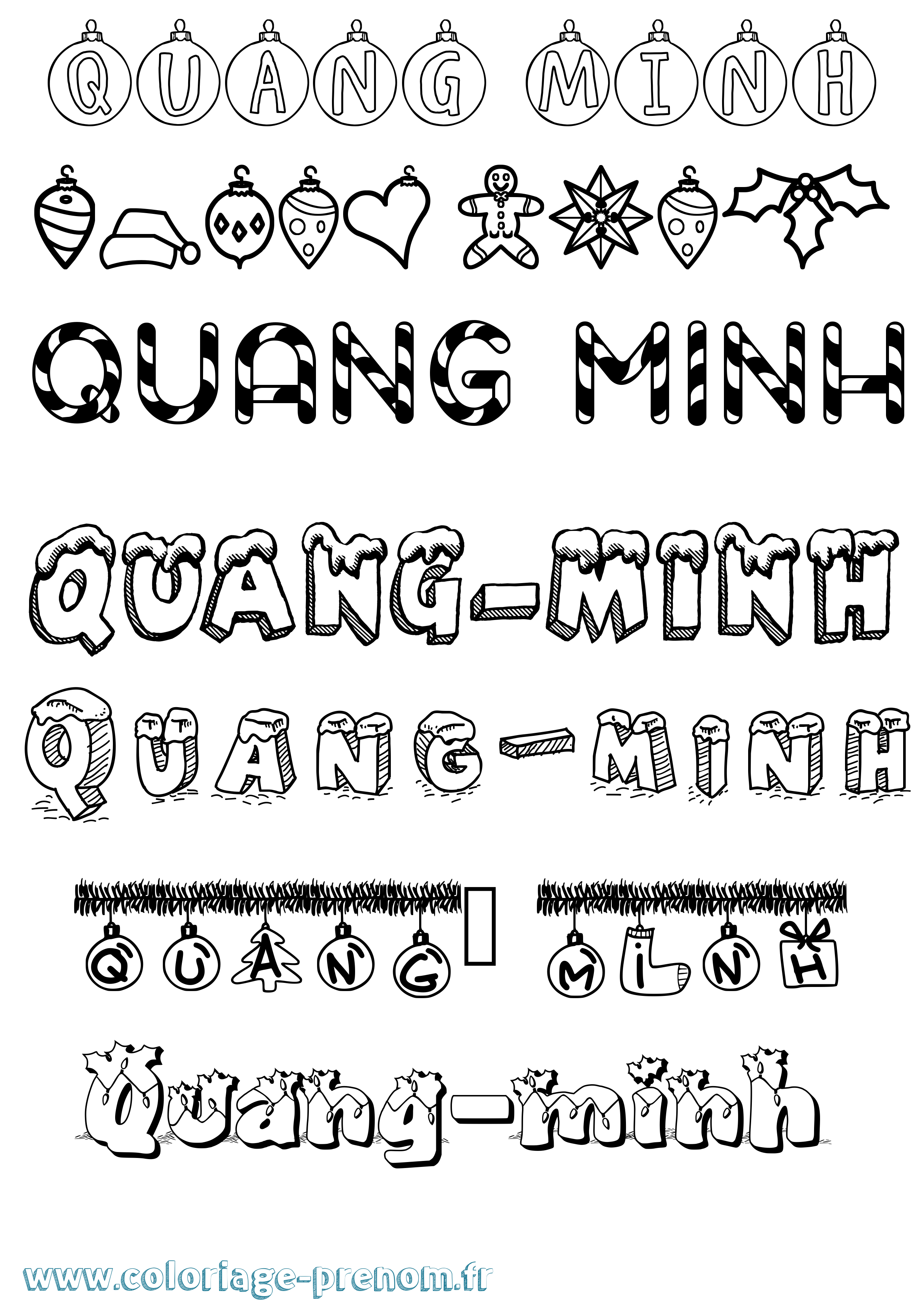 Coloriage Quang-Minh Noël Coloriage prénom Quang-Minh Noël