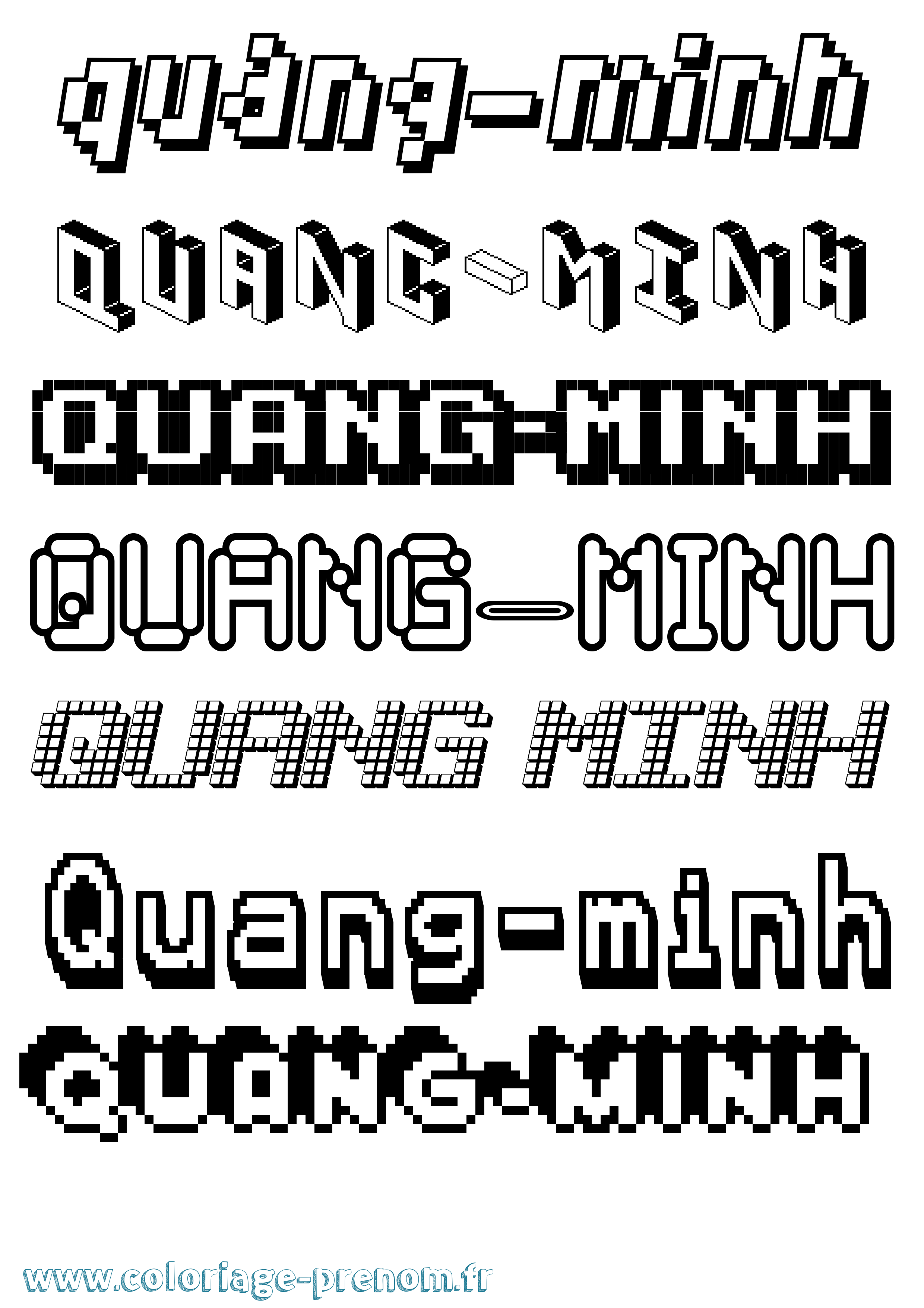 Coloriage Quang-Minh Pixel Coloriage prénom Quang-Minh Pixel