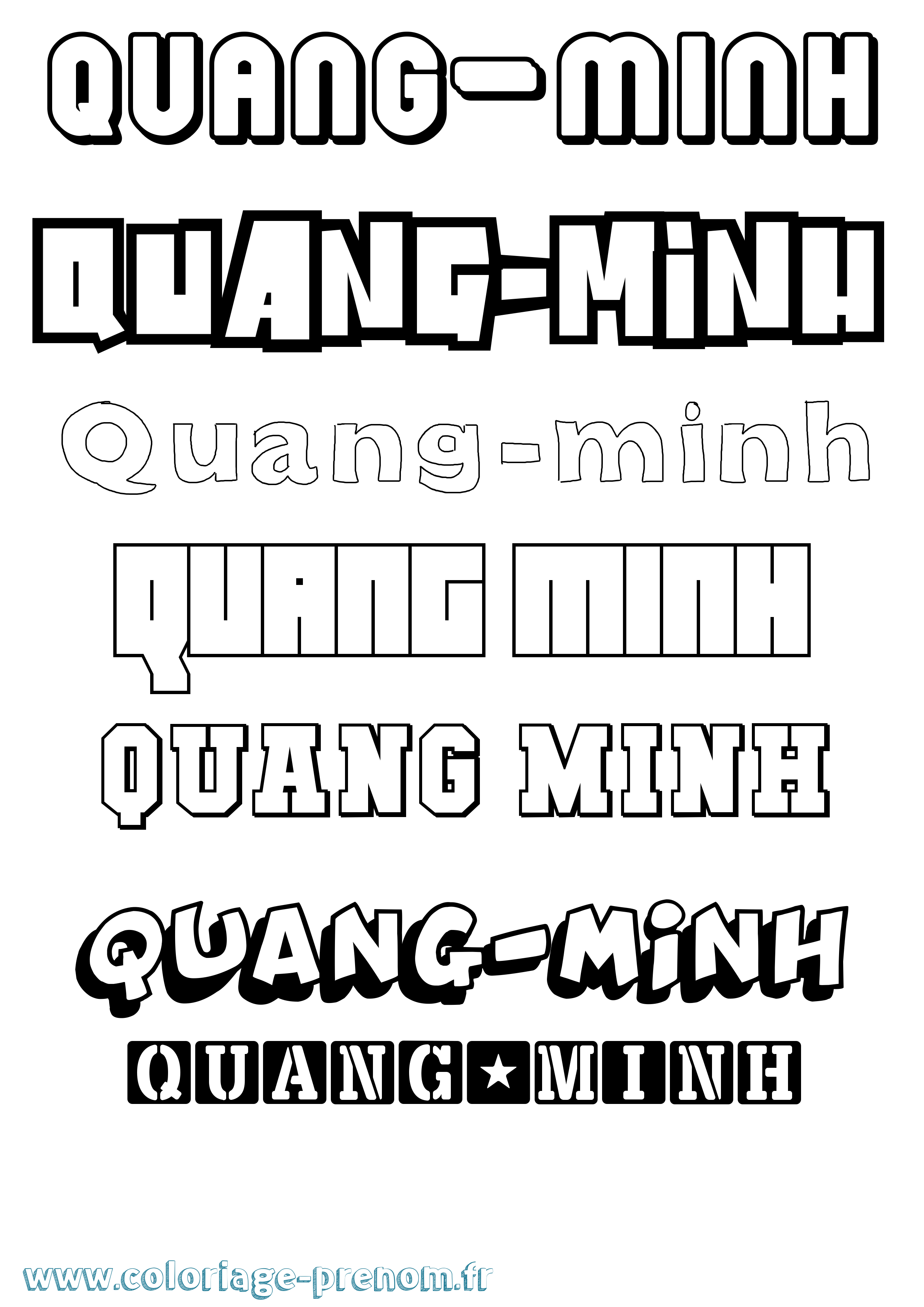 Coloriage Quang-Minh Simple Coloriage prénom Quang-Minh Simple