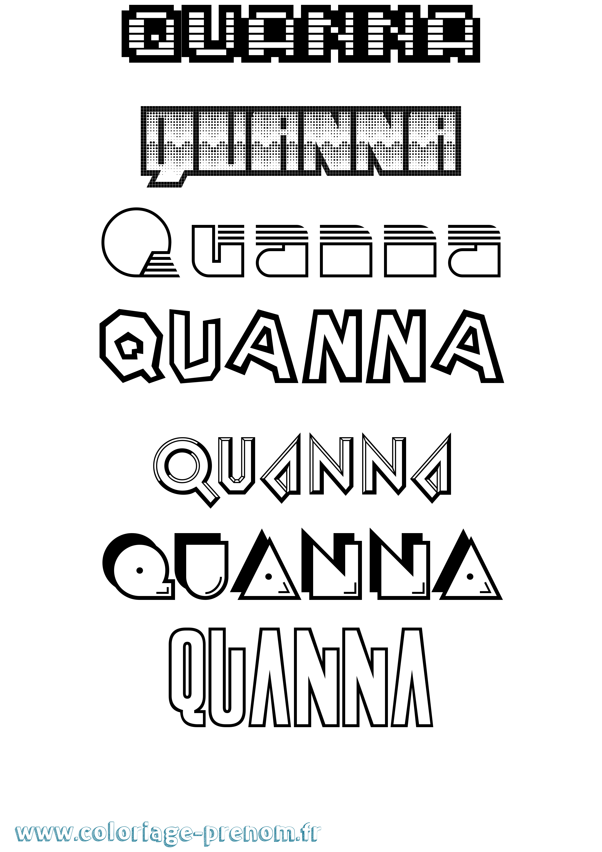 Coloriage Quanna Jeux Vidéos Coloriage prénom Quanna Jeux Vidéos