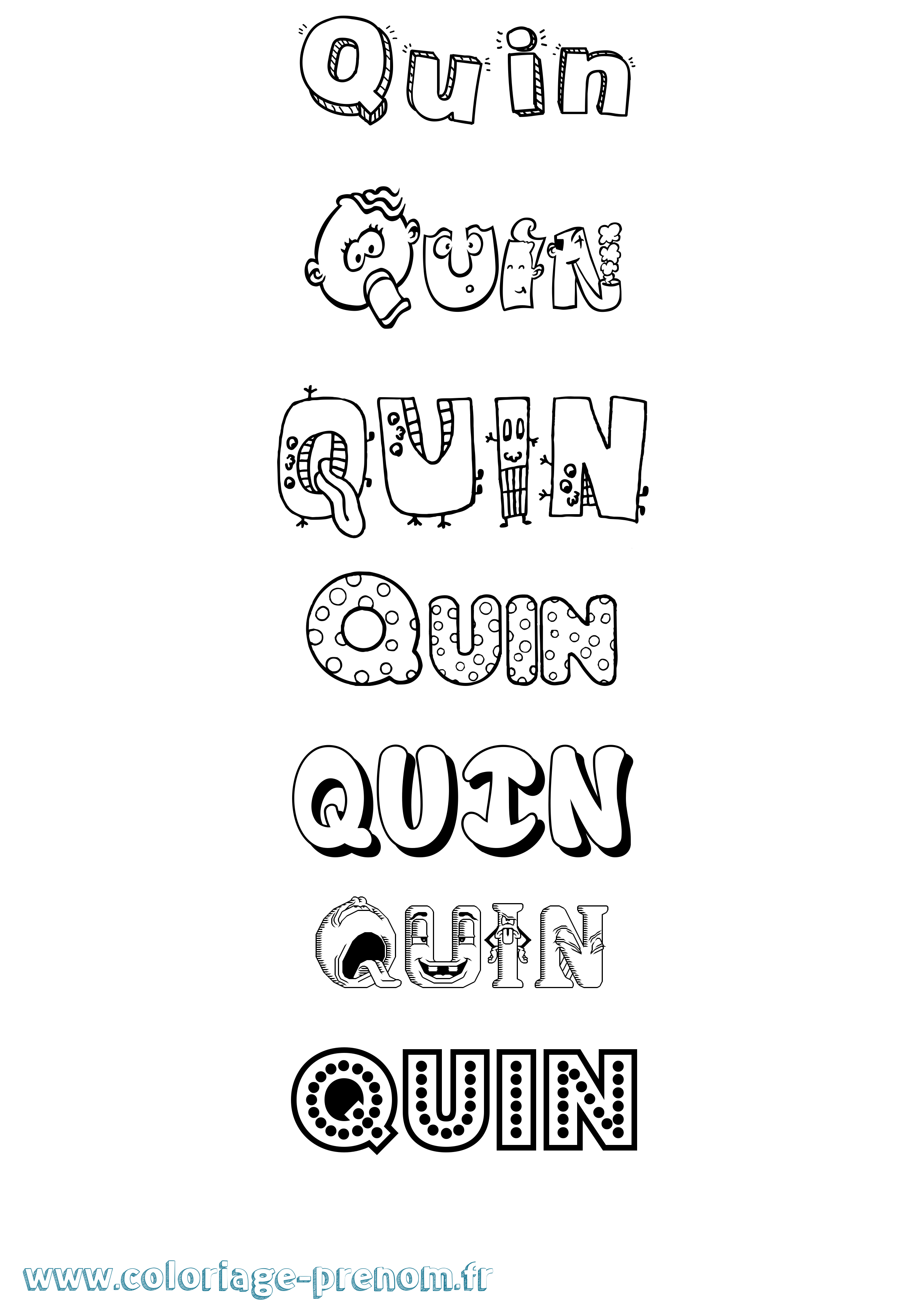 Coloriage Quin Fun Coloriage prénom Quin Fun